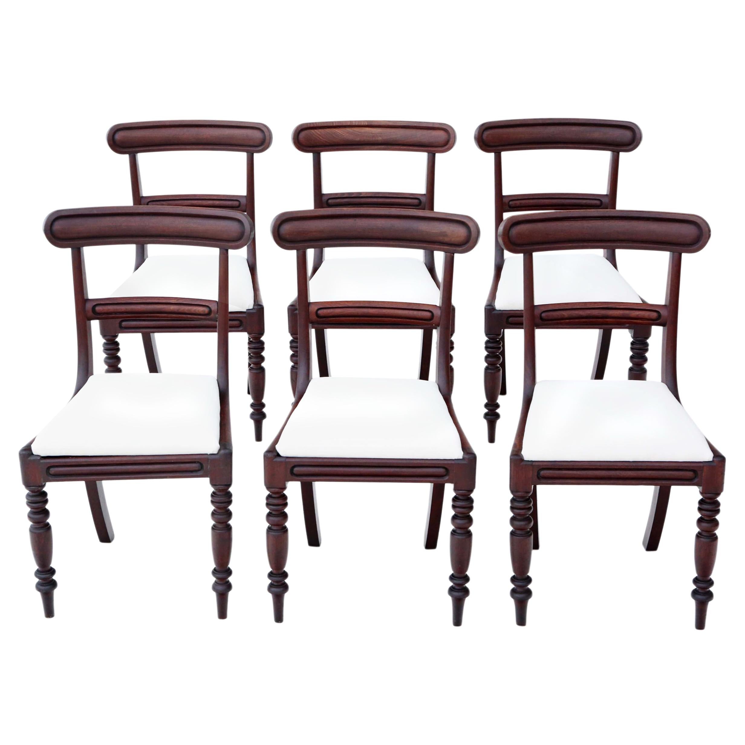 Antique circa 1850 Set of 6 Victorian Mahogany Dining Chairs