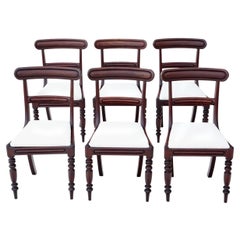 Antique circa 1850 Ensemble de 6 chaises à manger victoriennes en acajou