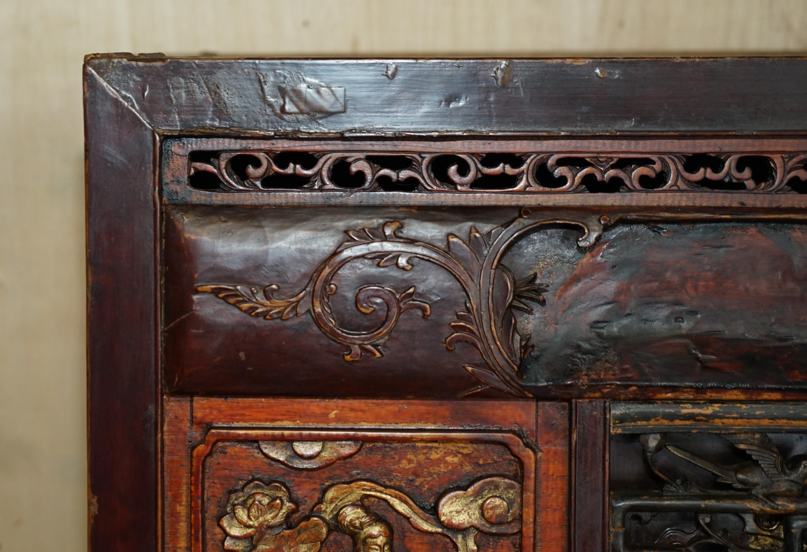 Antike um 1860 Chinesisch Hand gemalt Hochzeit Kabinett Haushälterinnen Cupboard (Englisch) im Angebot