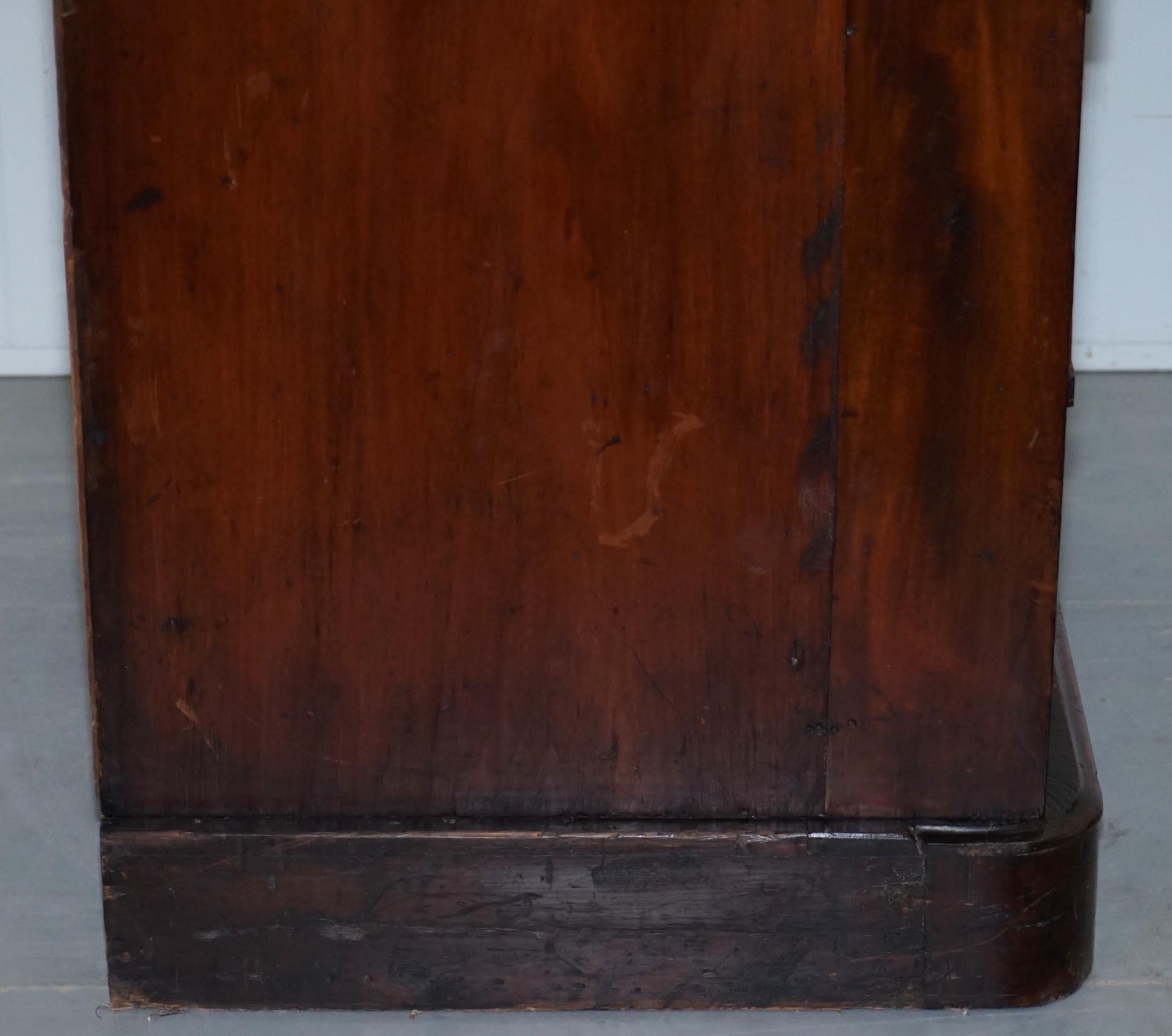Antique Tall Hardwood Military Campaign Chest of Drawers, circa 1860 For Sale 1