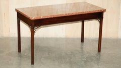 ANTIQUE CIRCA 1860 LARGE THOMAS CHIPPENDALE MARBLE TOP WRiTING OR HALL TABLE