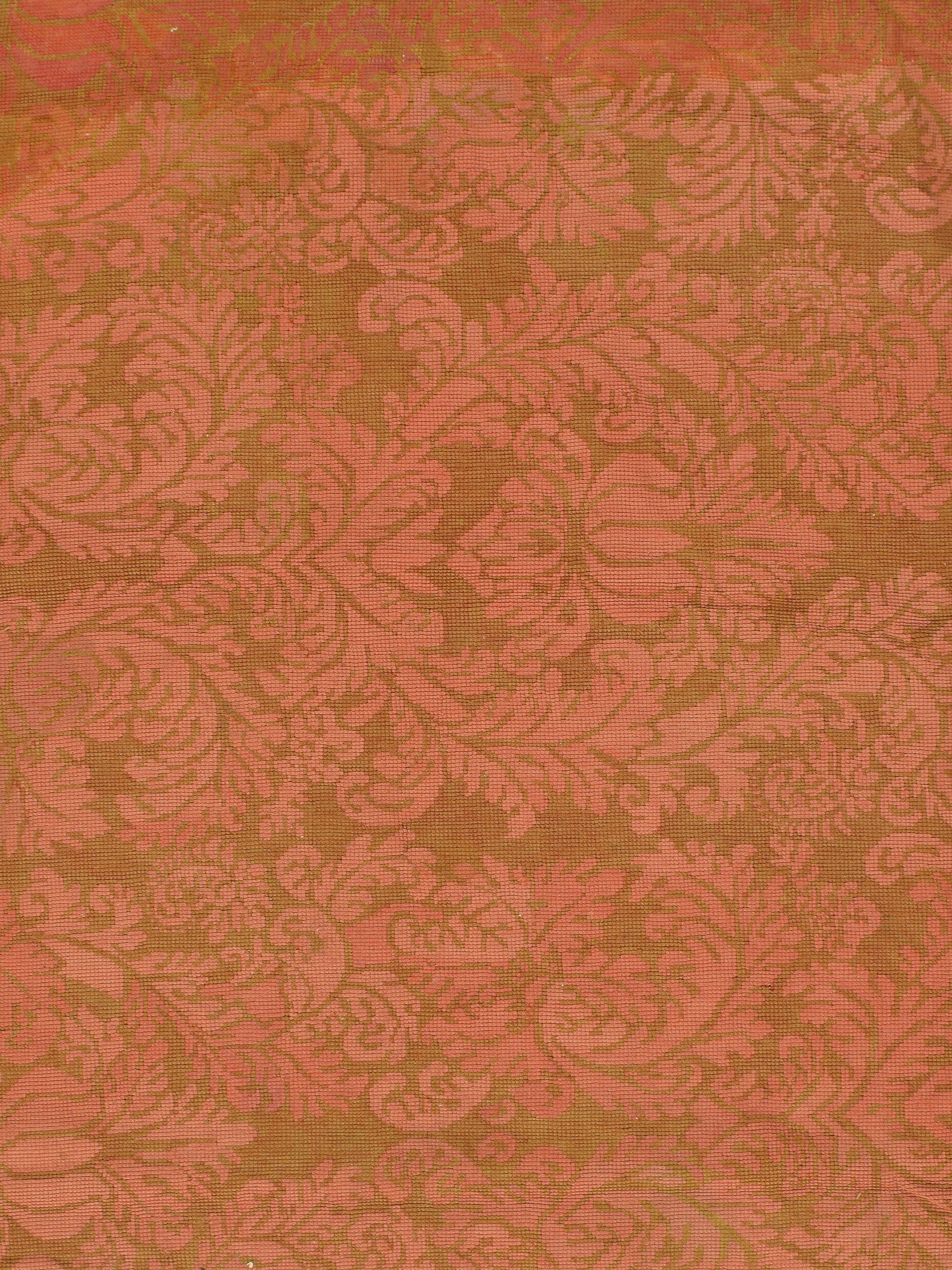 XIXe siècle Antique  circa 1860 Pink English Needlepoint Gallery Size Rug, 11'6 x 20'. en vente