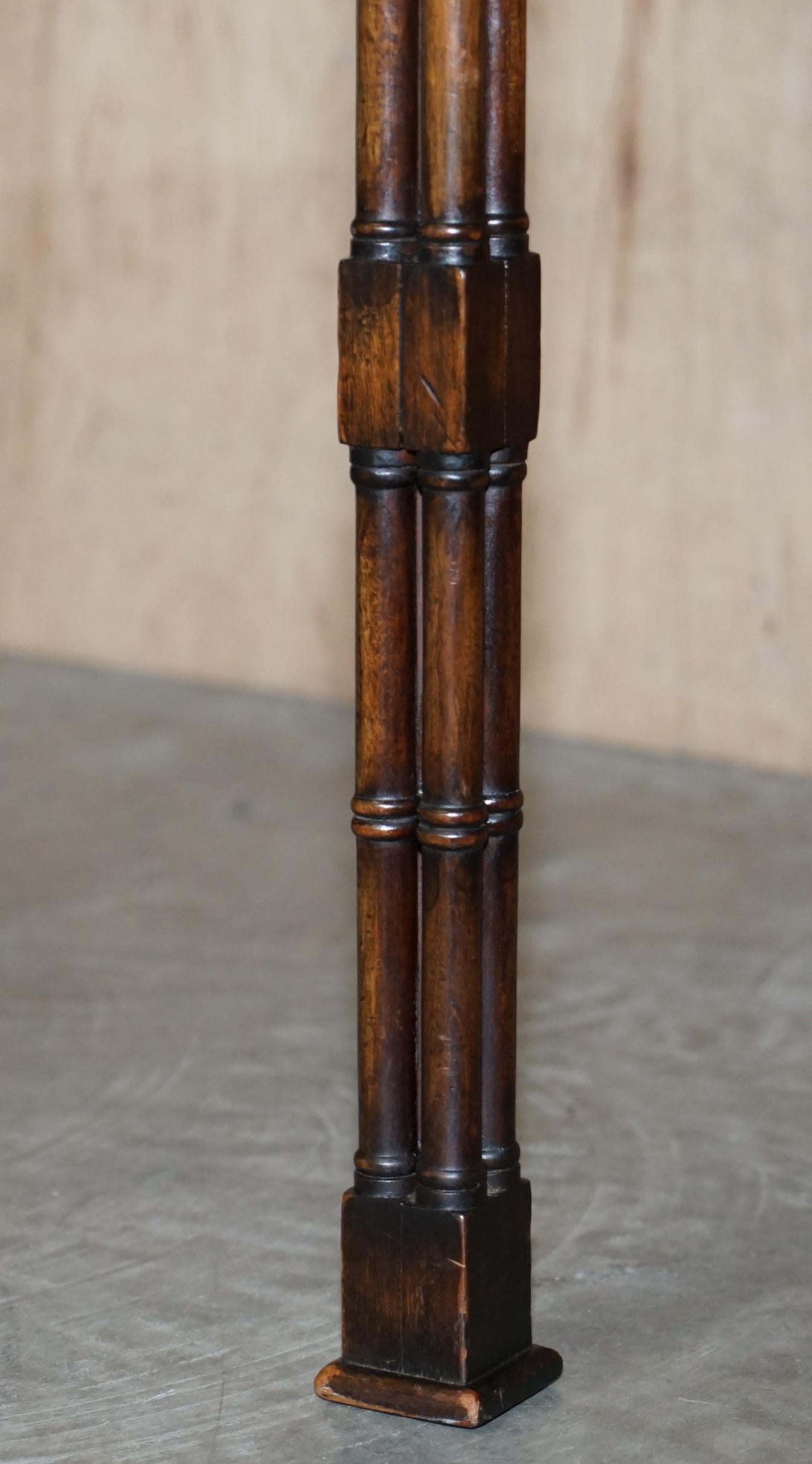 Mid-19th Century Antique circa 1860 Thomas Chippendale Cluster Column Leg Fold over Card Table For Sale