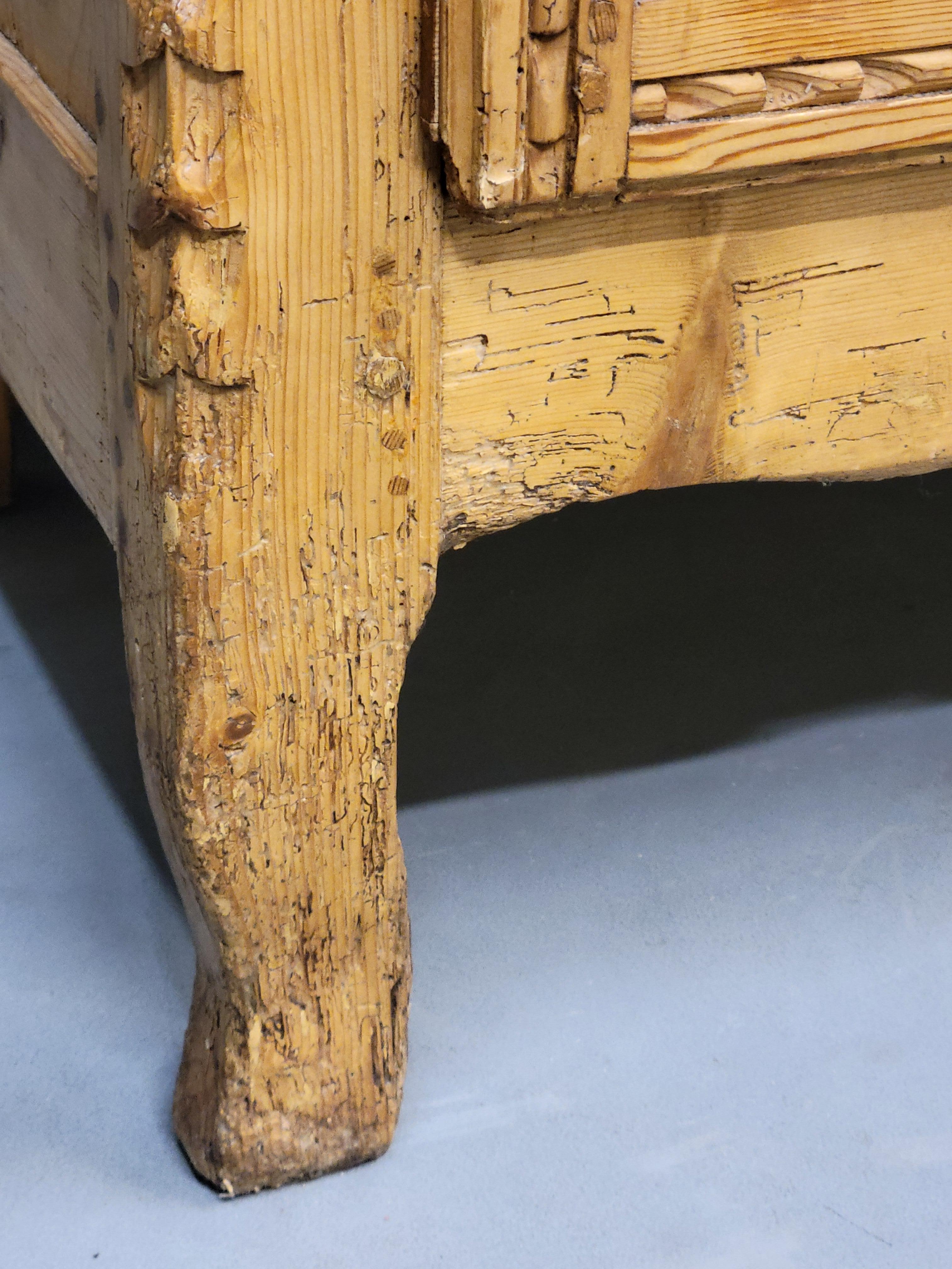 Antique Circa 1870 French Provincial Pine Wedding Armoire 4