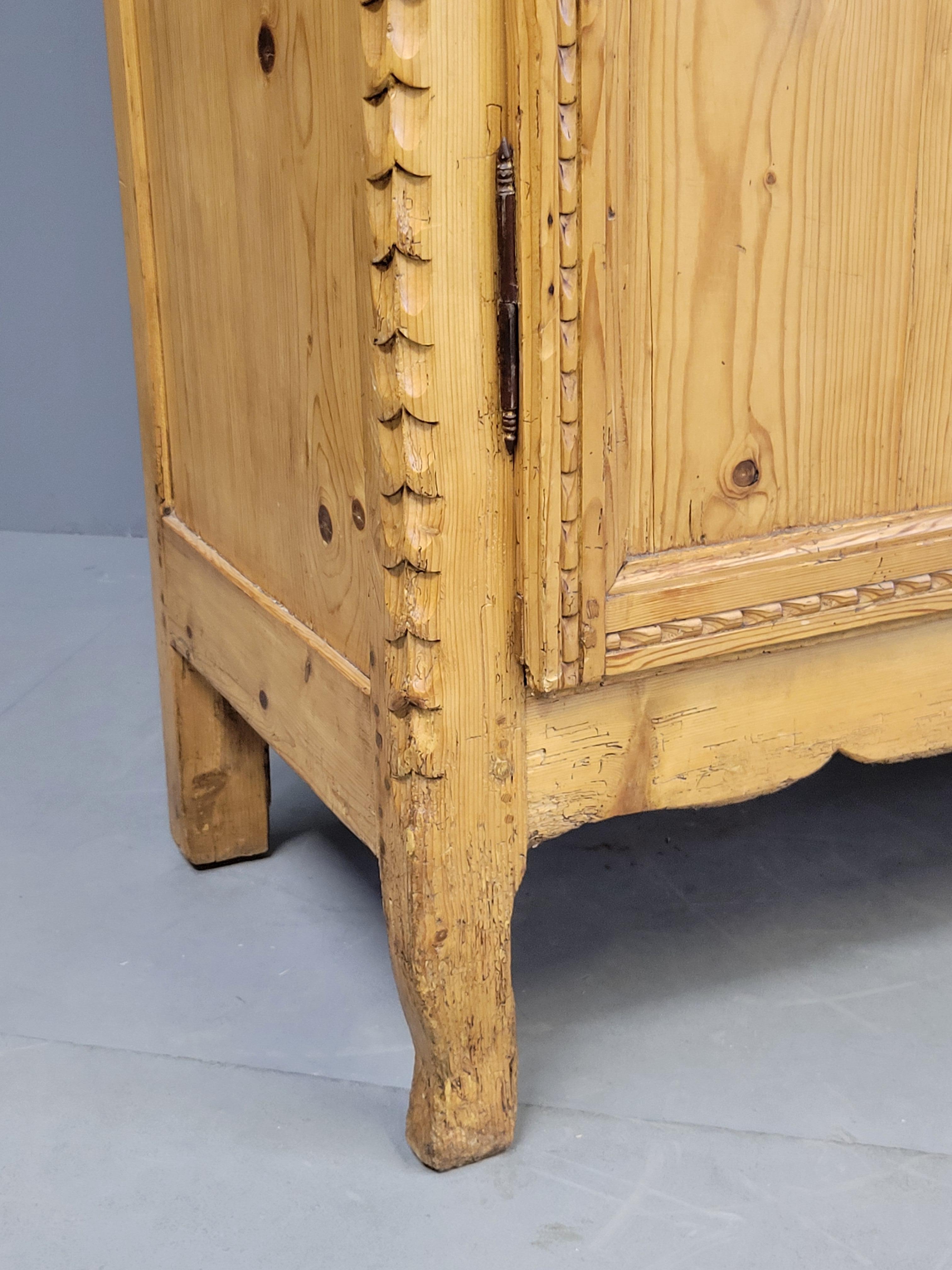 Antique Circa 1870 French Provincial Pine Wedding Armoire 5