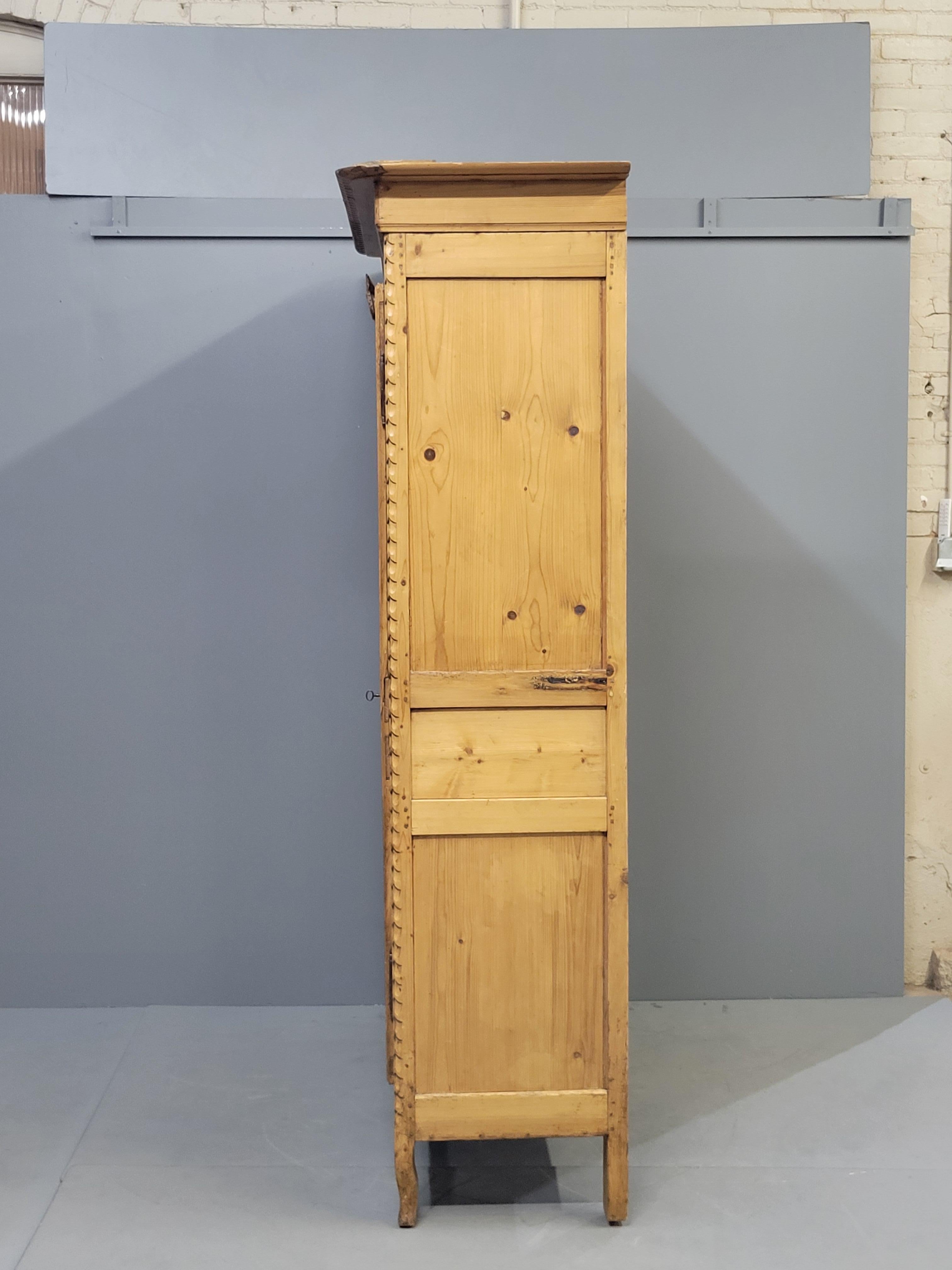 Antique Circa 1870 French Provincial Pine Wedding Armoire 9