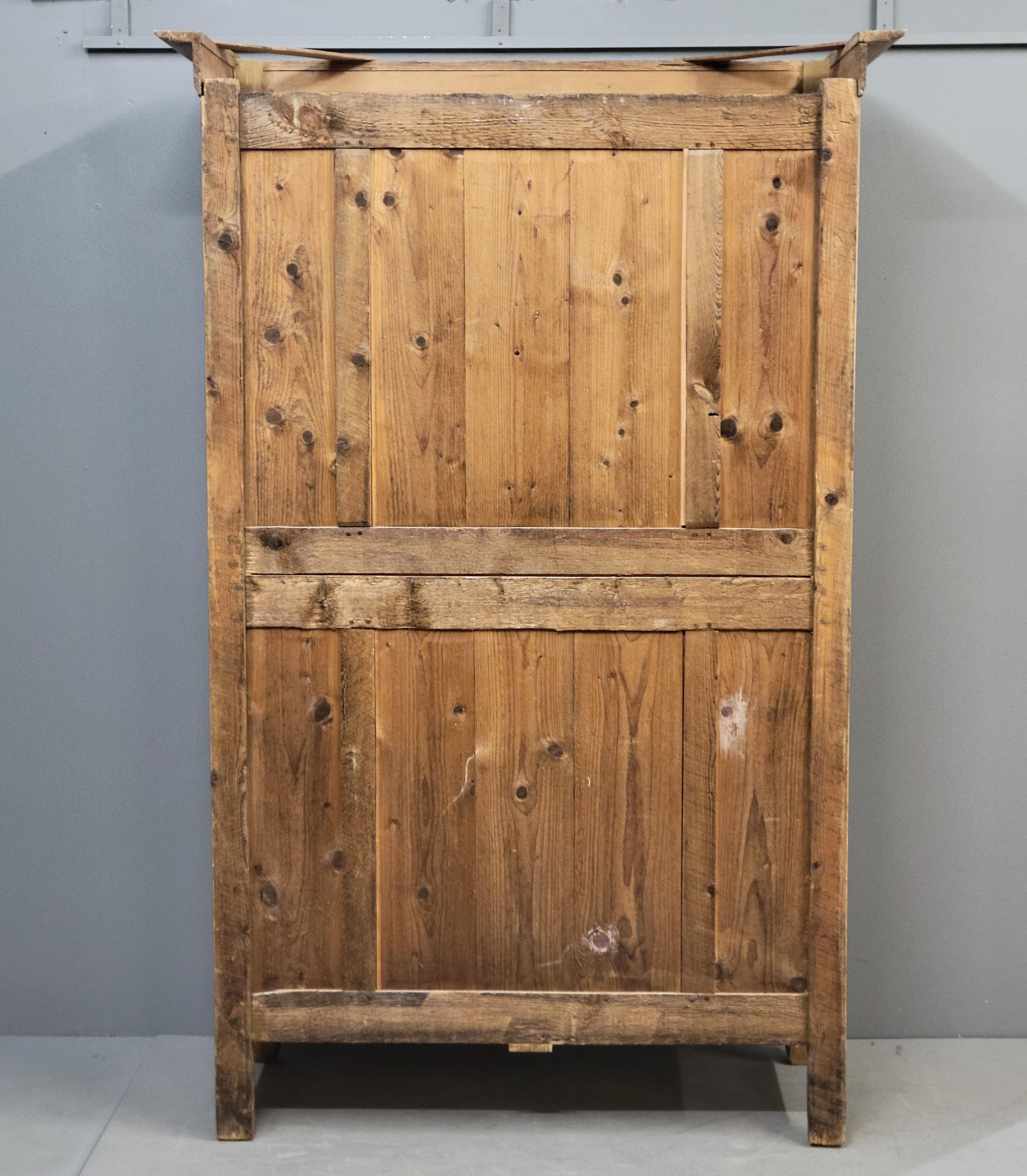 Antique Circa 1870 French Provincial Pine Wedding Armoire 12