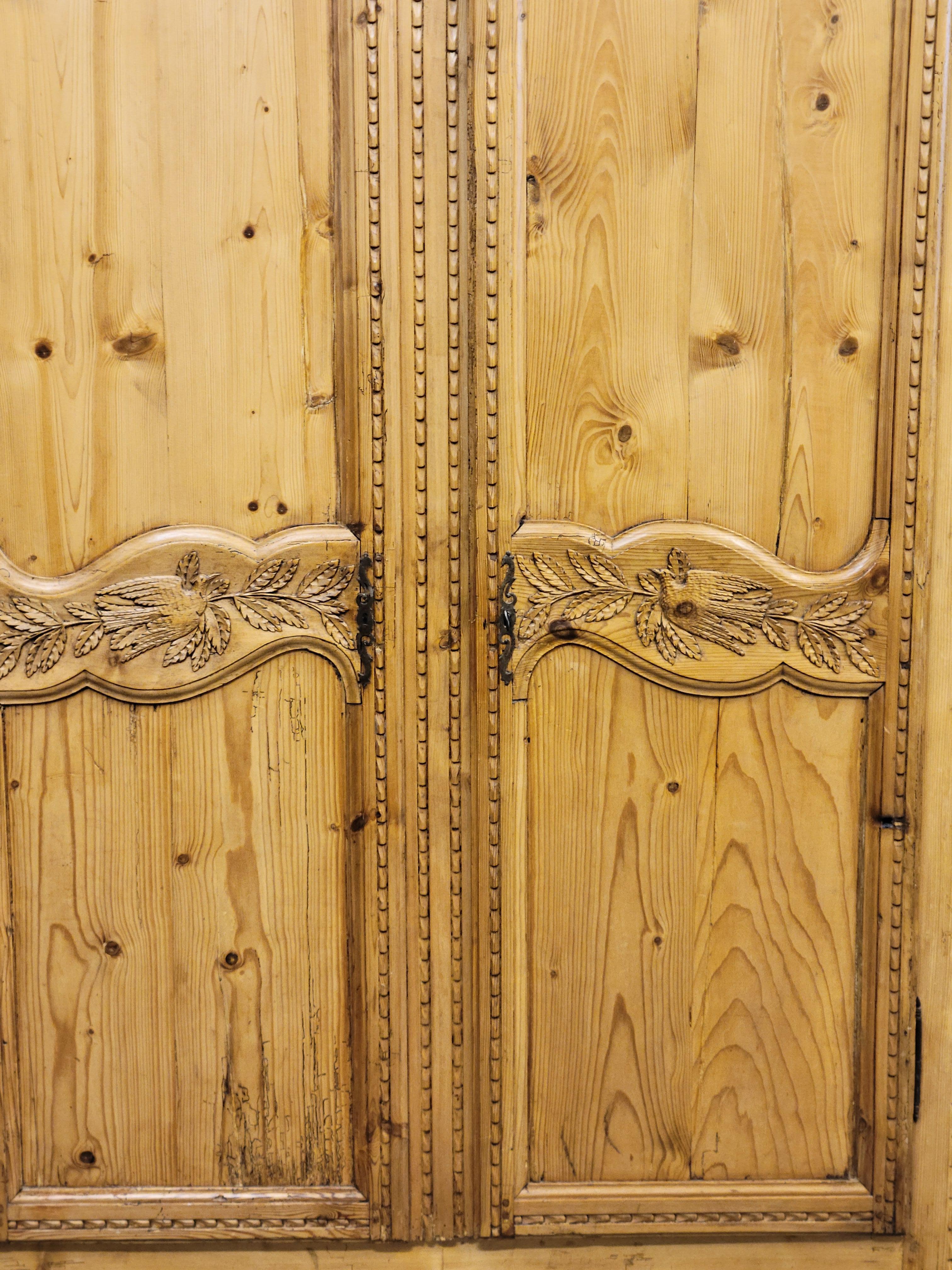 Antique Circa 1870 French Provincial Pine Wedding Armoire 2