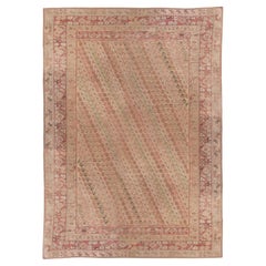 Antique Circa 1870 Soft Peach Turkish Ghiordes Hand Knotted Rug 13'8 X 17'7