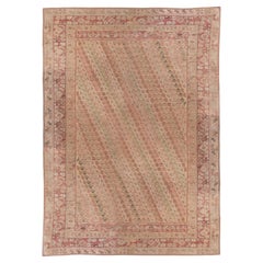 Antique Circa 1870 Soft Peach Turkish Ghiordes Hand Knotted Rug 13'8 X 17'7
