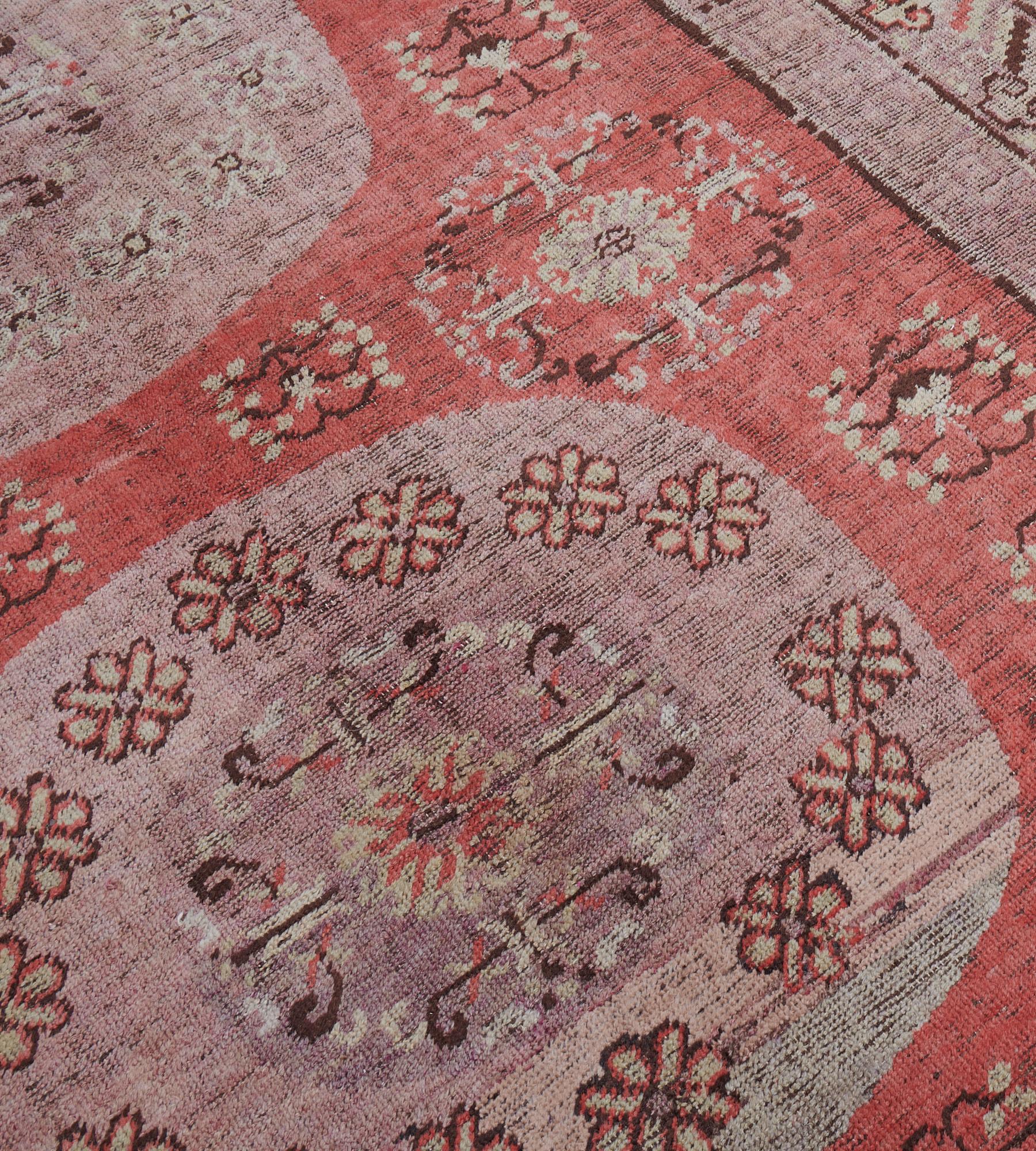 Hand-Knotted Antique Circa-1870 Wool Khotan Rug For Sale