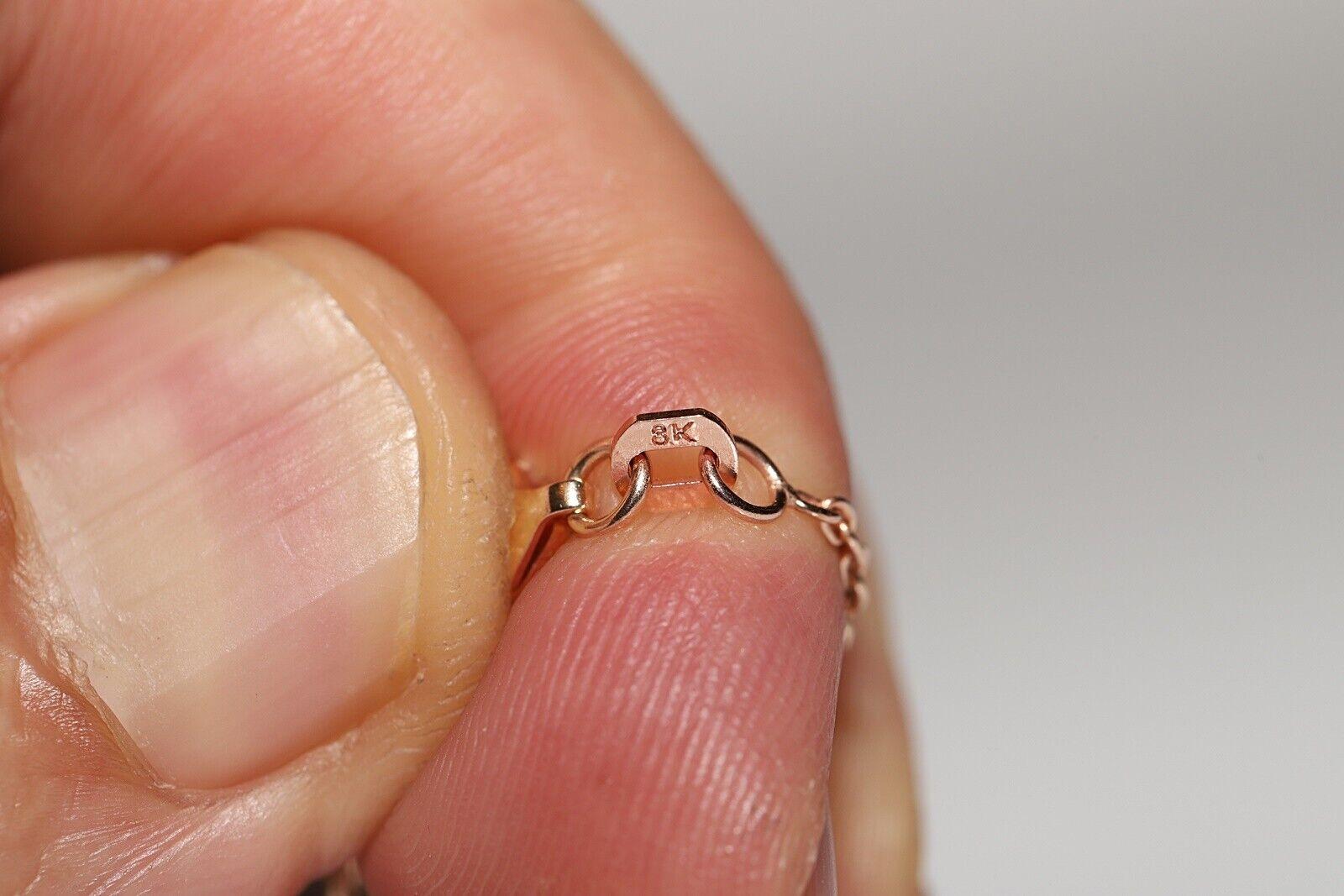 Antike CIRCA 1870s 8k Gold natürlichen Rosenschliff Diamant-Anhänger Halskette im Angebot 1