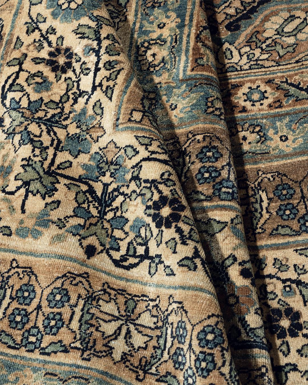 Antique Circa 1880 Brown Kirman Rug,  13' x 20' For Sale 3