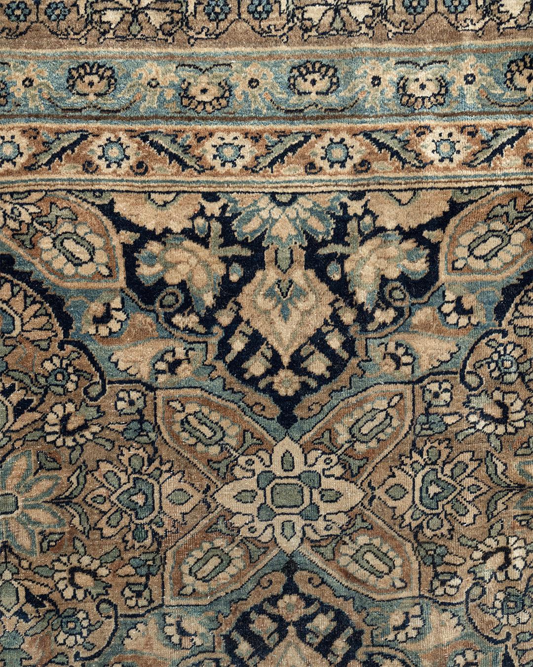 Antique Circa 1880 Brown Kirman Rug,  13' x 20' For Sale 4
