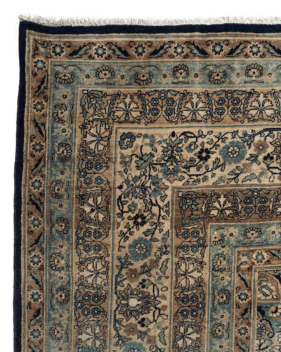 Persian Antique Circa 1880 Brown Kirman Rug,  13' x 20' For Sale