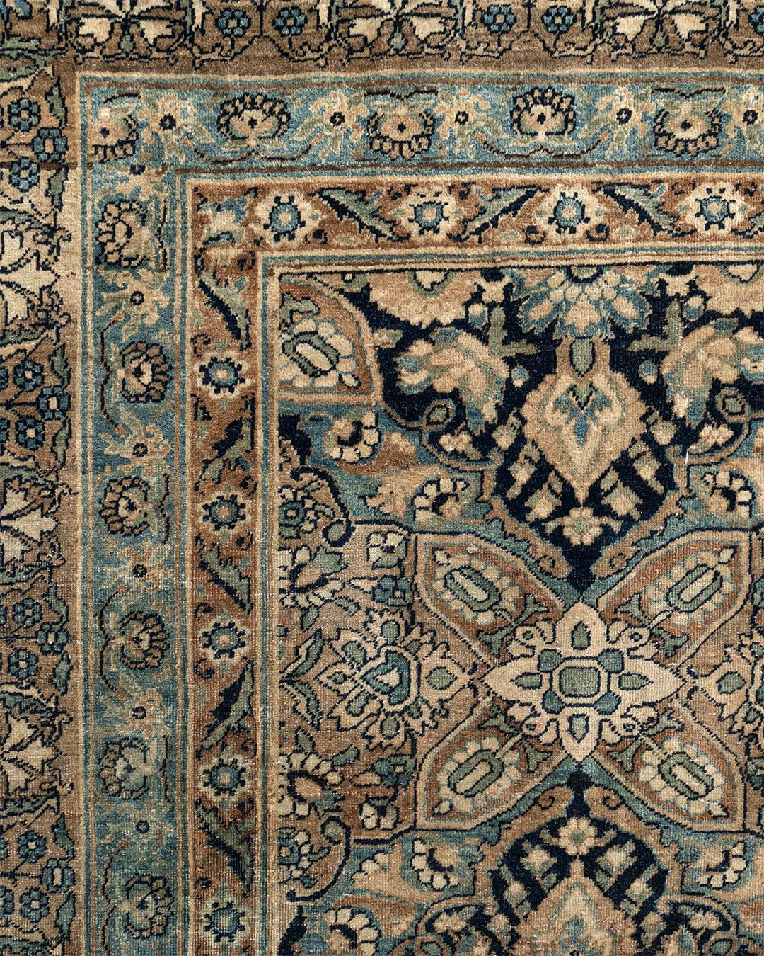 Antique Circa 1880 Brown Kirman Rug,  13' x 20' In Good Condition For Sale In New York, NY