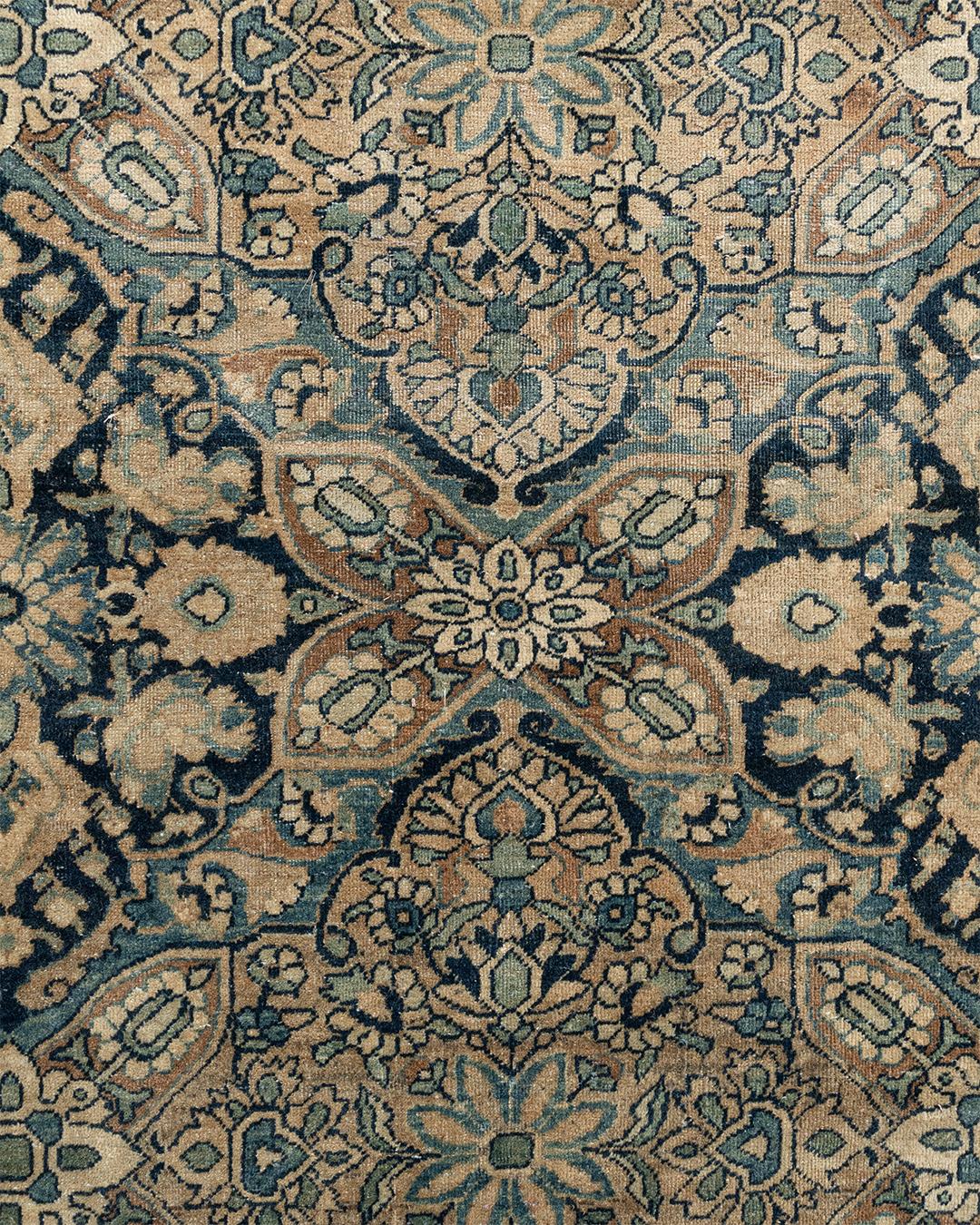 Wool Antique Circa 1880 Brown Kirman Rug,  13' x 20' For Sale