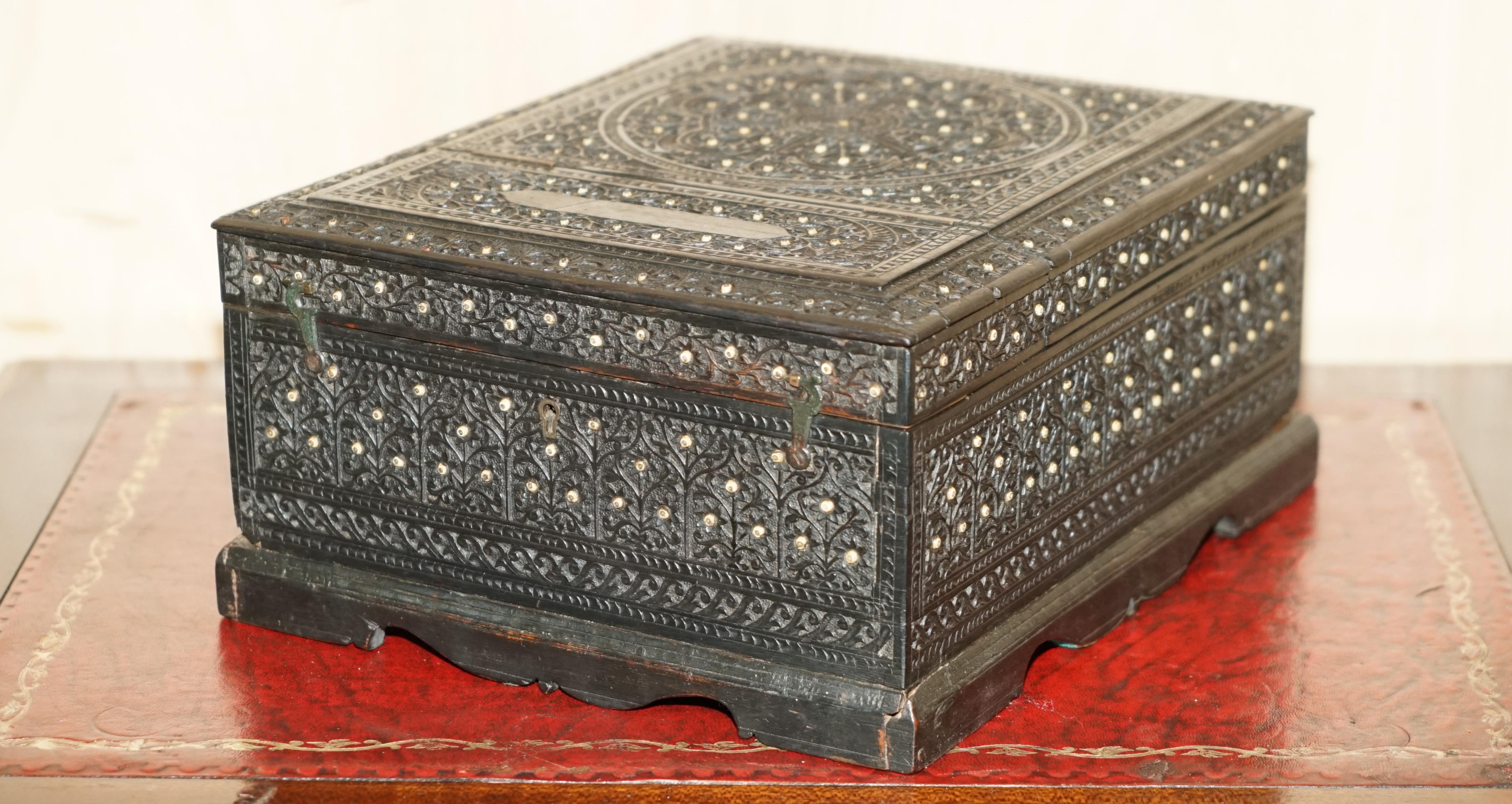 Royal House Antiques

Royal House Antiques is delighted to offer for sale this absolutely stunning original circa 1880 Burmese hand carved sewing box with the original contents 

Please note the delivery fee listed is just a guide, it covers within