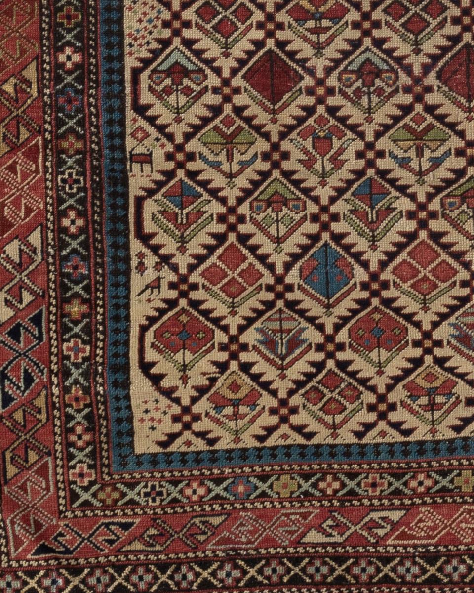 Hand-Woven Antique circa 1880 Caucasian Dagestan Prayer Rug For Sale