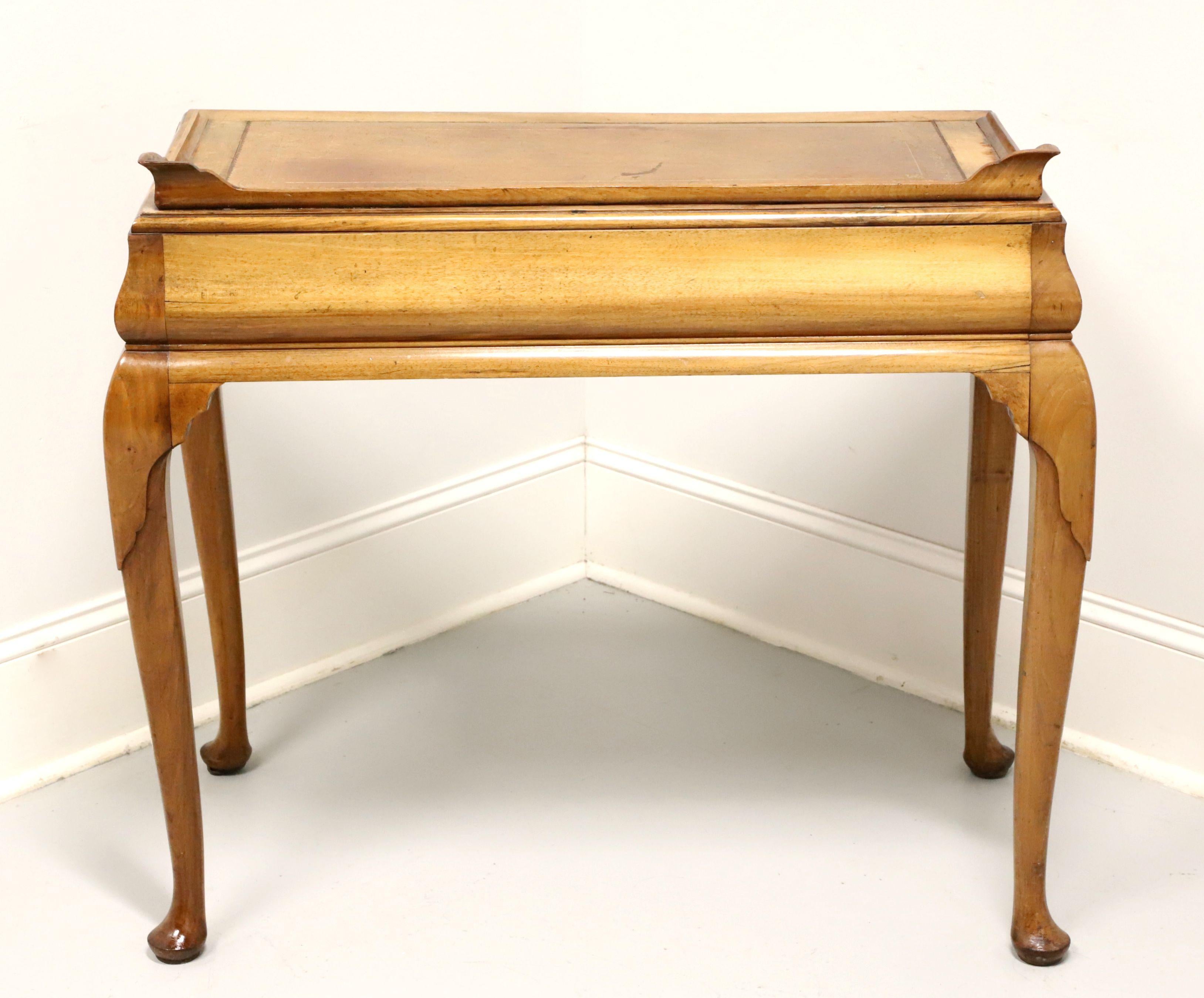 Antique Circa 1880 English Leather Top Petite Writing Desk In Good Condition In Charlotte, NC