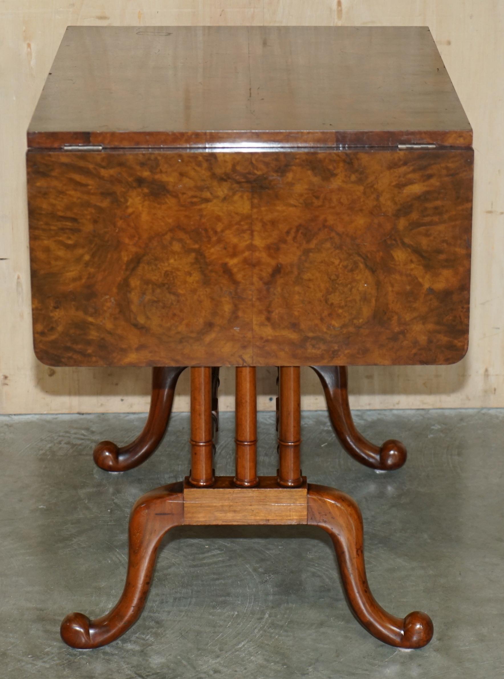 ANTIQUE CIRCA 1880 EXTRA LARGE BURR WALNUT EXTENDING SOFA TABLE STUNNING PATiNA For Sale 2