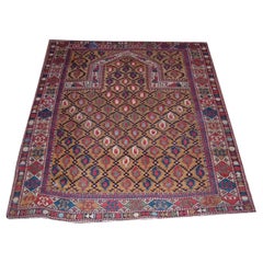 Antique Circa 1880 Gold Caucasian Shirvan Marasali Hand Knotted Rug 4' X 4'10