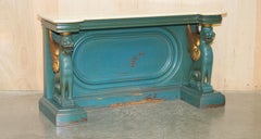 ANTIQUE CIRCA 1880 HAND CARVED WiTH GRIFFIN'S, CARRARA MARBLE TOP CONSOLE TABLe