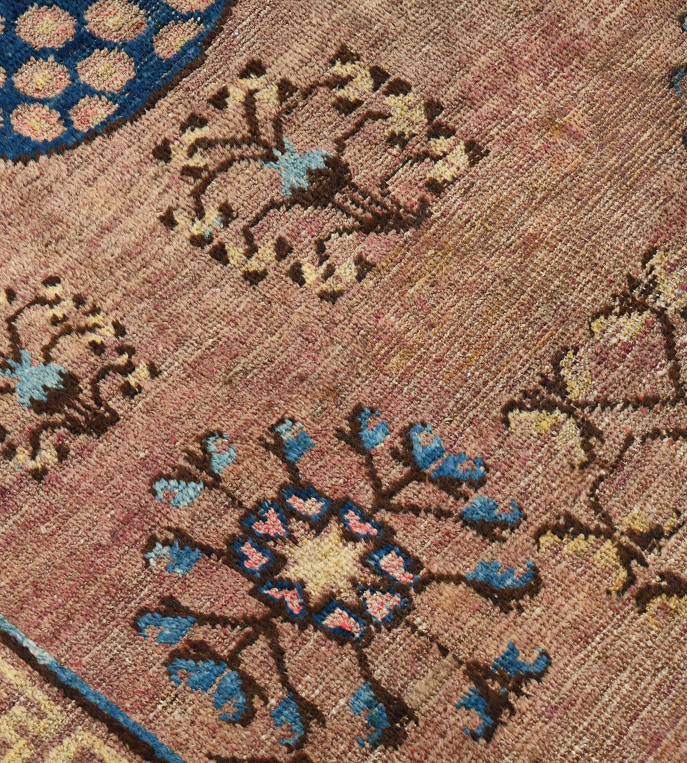 East Turkestani Antique Circa 1880 Hand-knotted Khotan Wool Rug For Sale