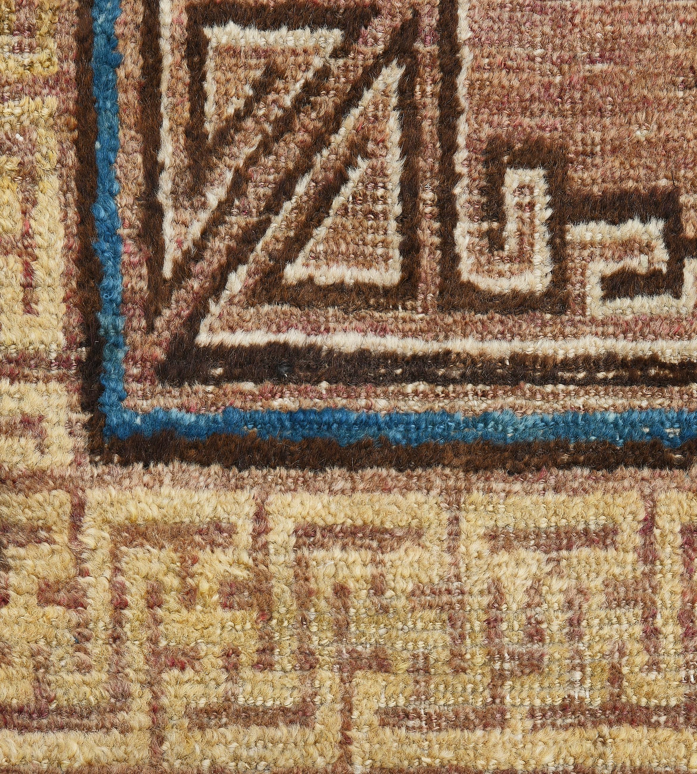 Hand-Knotted Antique Circa 1880 Hand-knotted Khotan Wool Rug For Sale