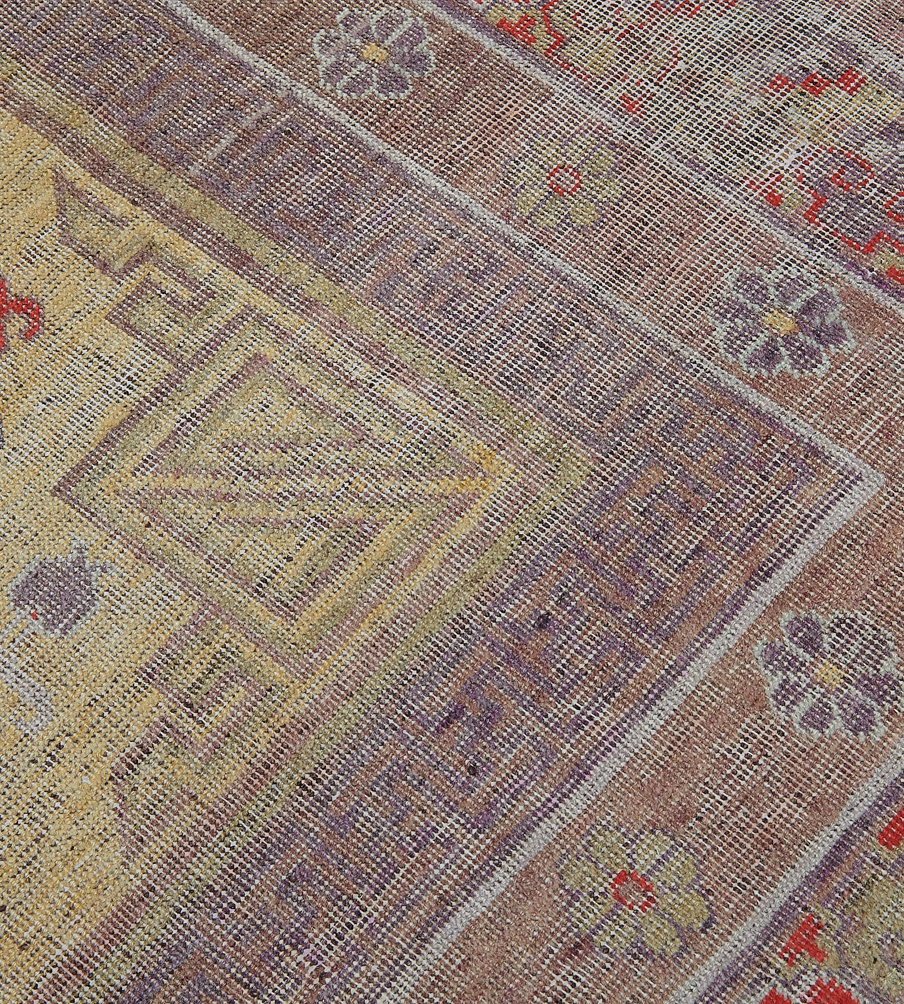 Hand-Knotted Antique Circa 1880 Hand-knotted Wool Khotan Rug For Sale