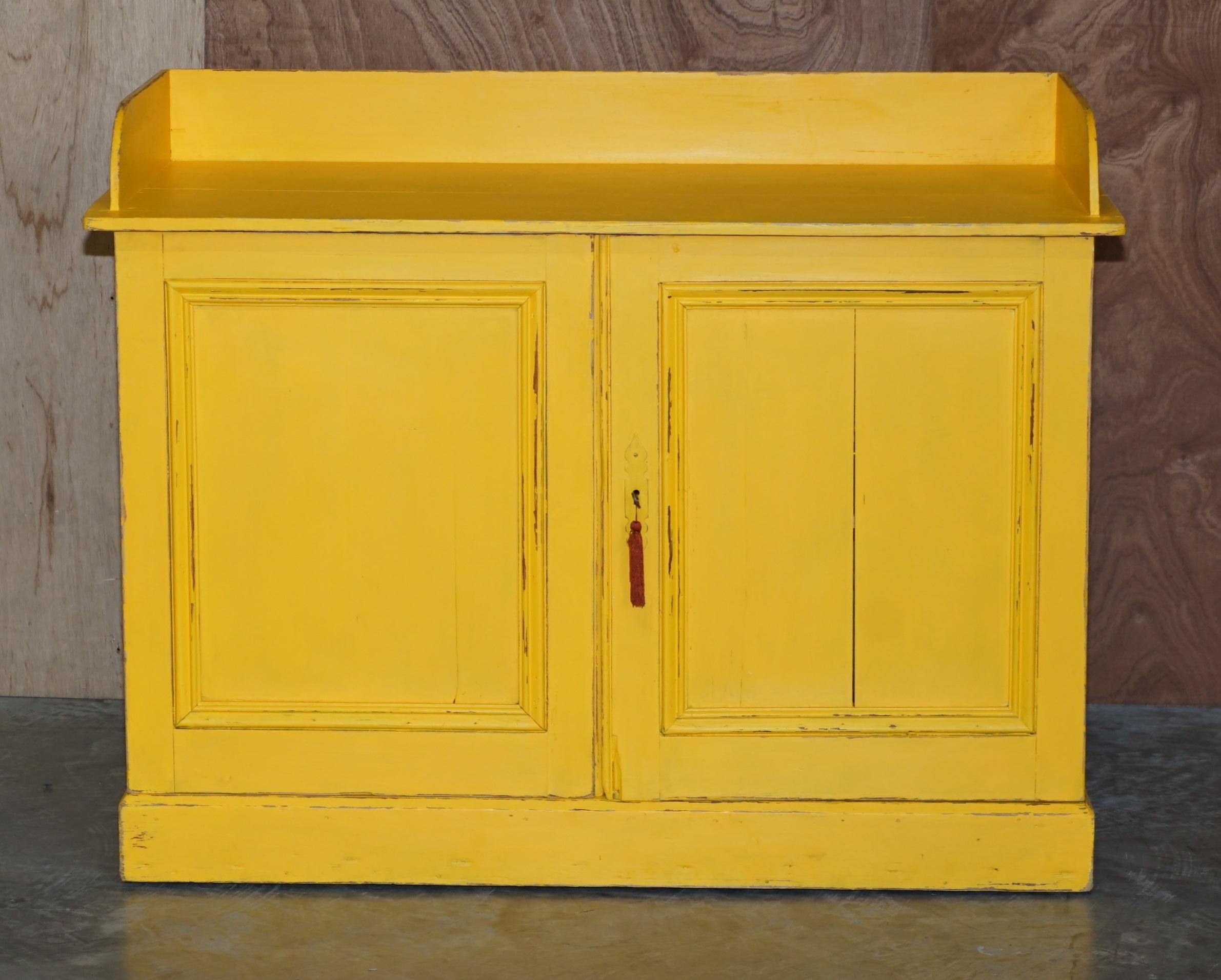 We are delighted to offer for sale this very nice antique, made in Hungry, hand painted and antiqued sideboard or wash stand cupboard in pine 

A good looking and well made piece that has nicely aged, I just love the colour, it looks every bit of