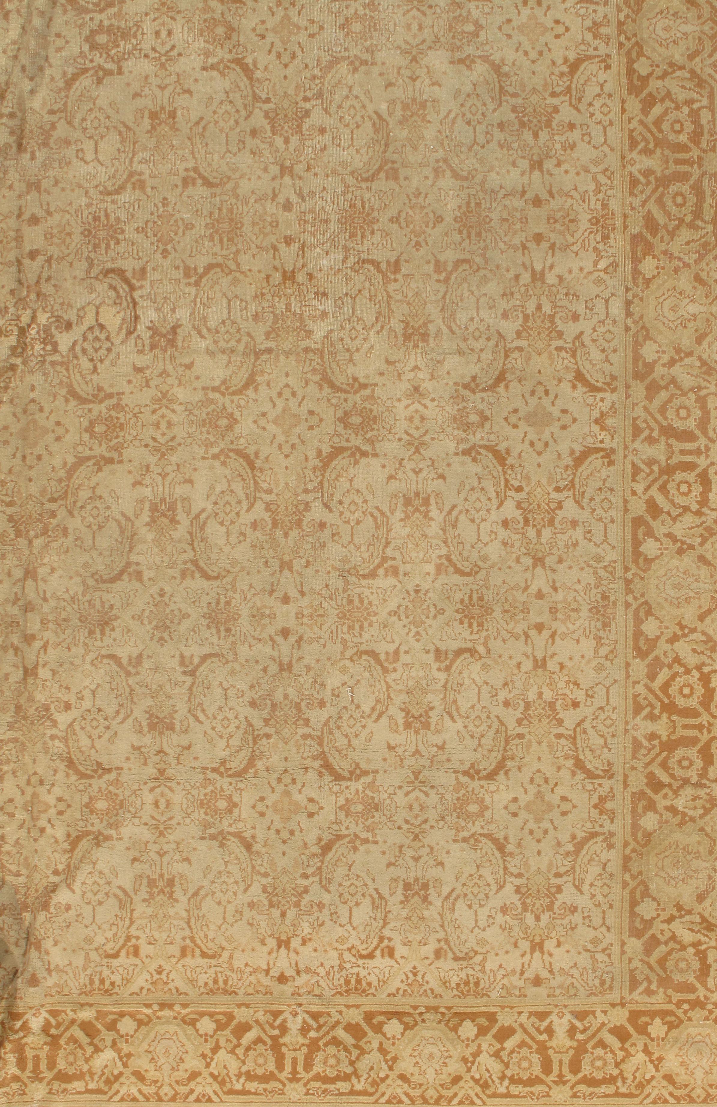 Antiker indischer Agra-Esszimmerteppich aus Wolle, handgeknüpft, um 1880, 11'8 x 15' im Angebot 2