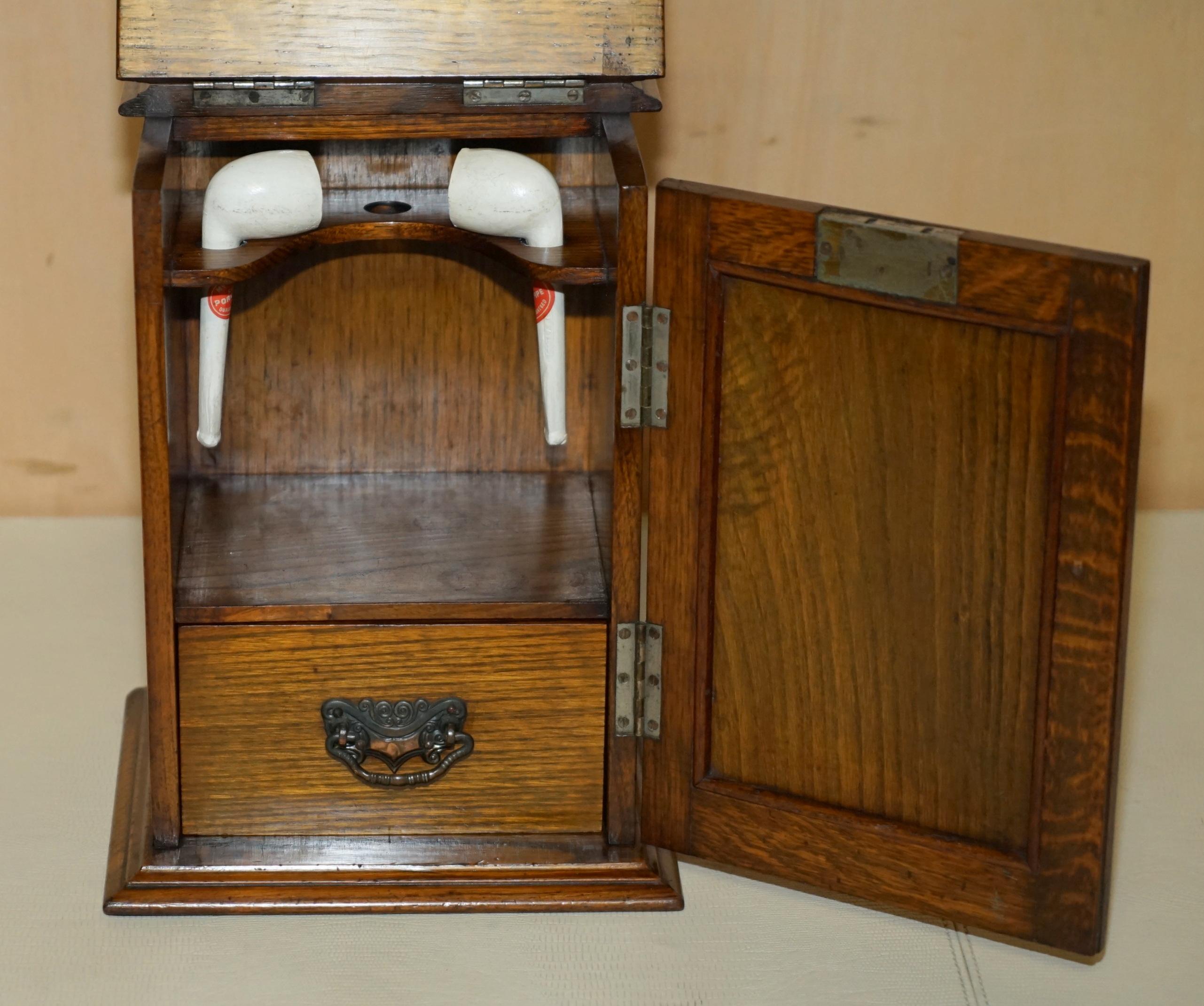 ANTIQUE CIRCA 1880 LIBERTY LONDON ART NOUVEAU SMOKERS PIPE BOX + PERIOD PIPEs For Sale 3