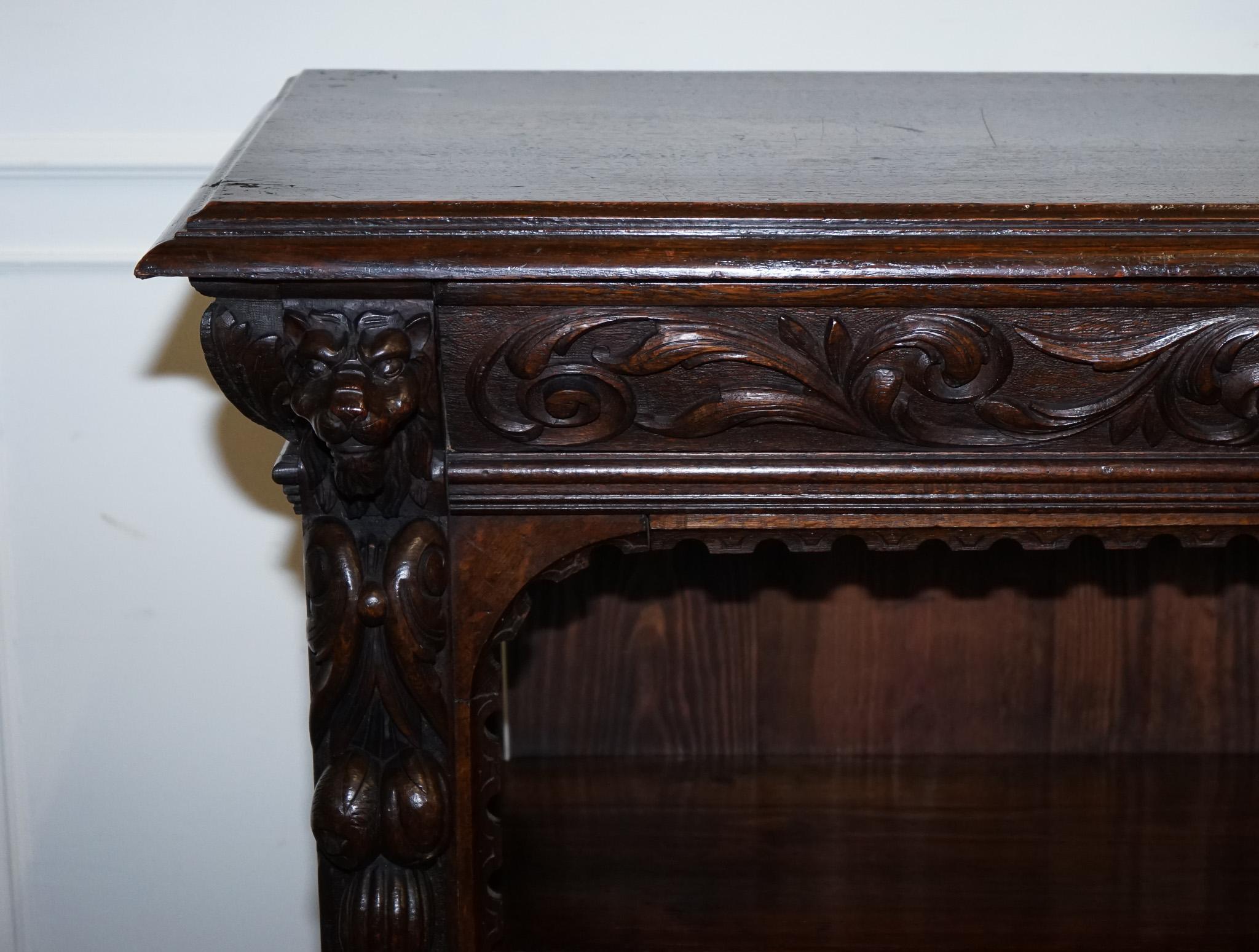 
Antiques of London

We are delighted to offer for sale this Antique Dwarf Open Bookcase.

 Dating back to circa 1880, this captivating piece of history is crafted from solid oak and brimming with character. The age and use have bestowed upon it a