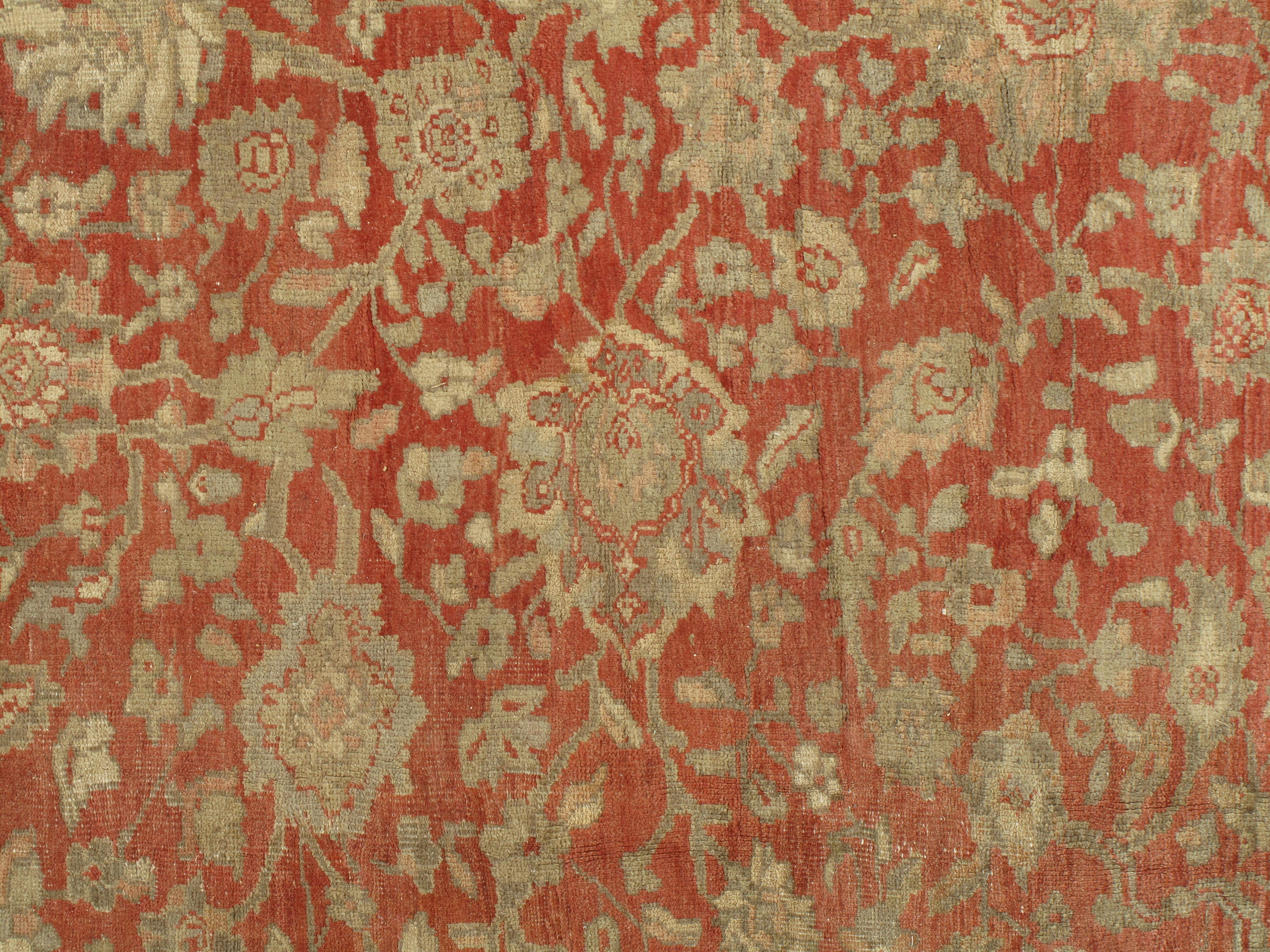 Antike CIRCA 1880 Übergröße persischen Terrakotta Sultanabad Rugs, 17'6 x 23'9 im Angebot 3
