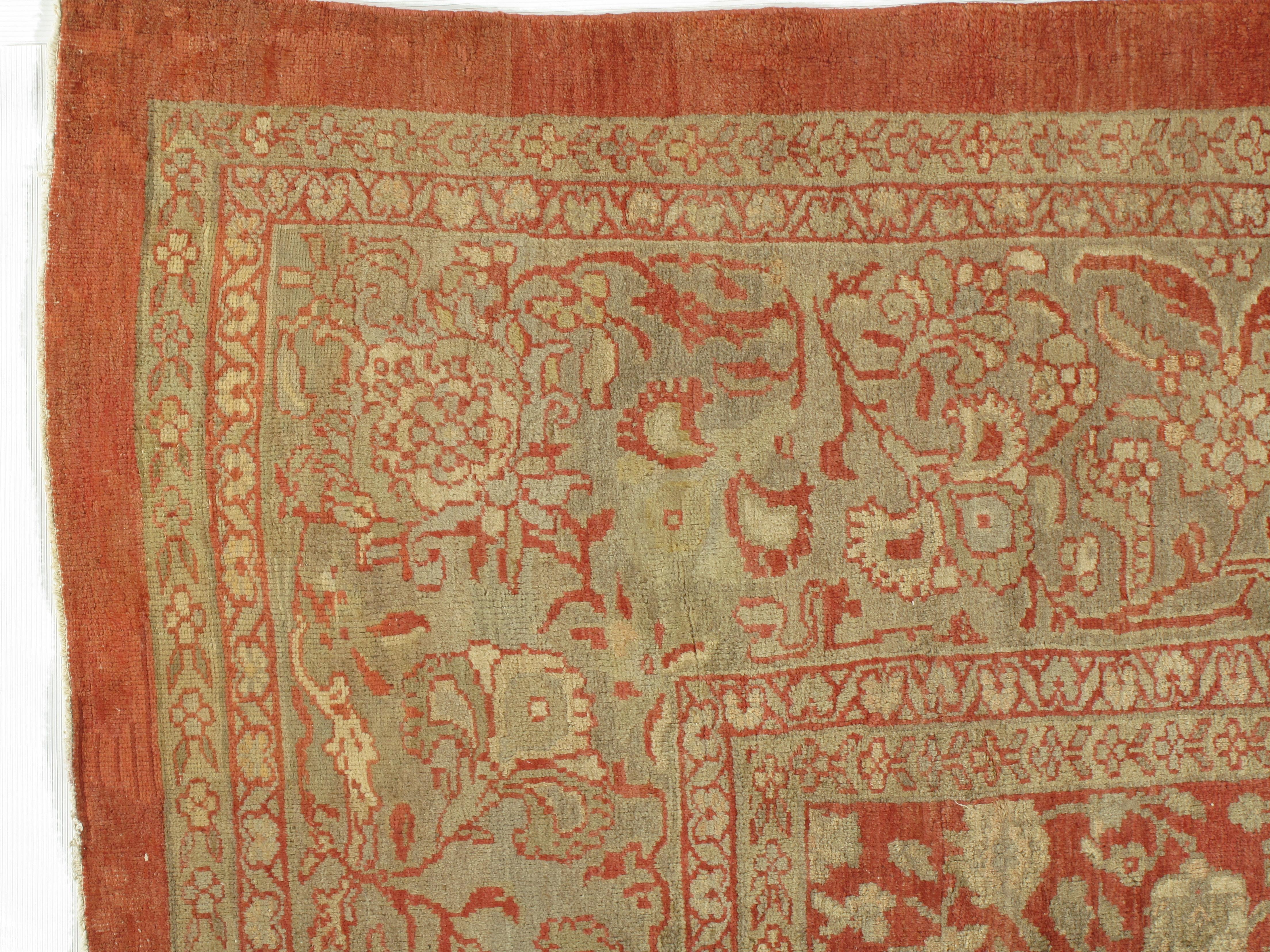 Antike CIRCA 1880 Übergröße persischen Terrakotta Sultanabad Rugs, 17'6 x 23'9 im Angebot 5