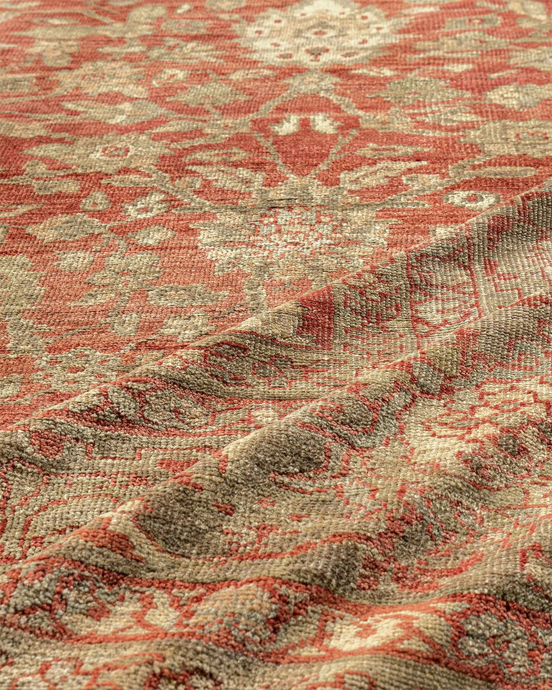 Antike CIRCA 1880 Übergröße persischen Terrakotta Sultanabad Rugs, 17'6 x 23'9 (Persisch) im Angebot