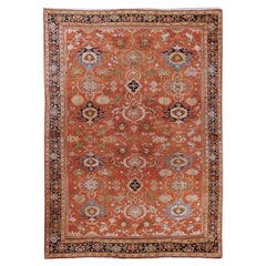 Antique Circa 1880 Persian Rust Ziegler Sultanabad Rug, 8'5 x 11'10
