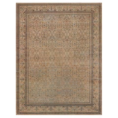 Antique Circa-1880 Soft-Blush Floral Wool Persian Tabriz Rug