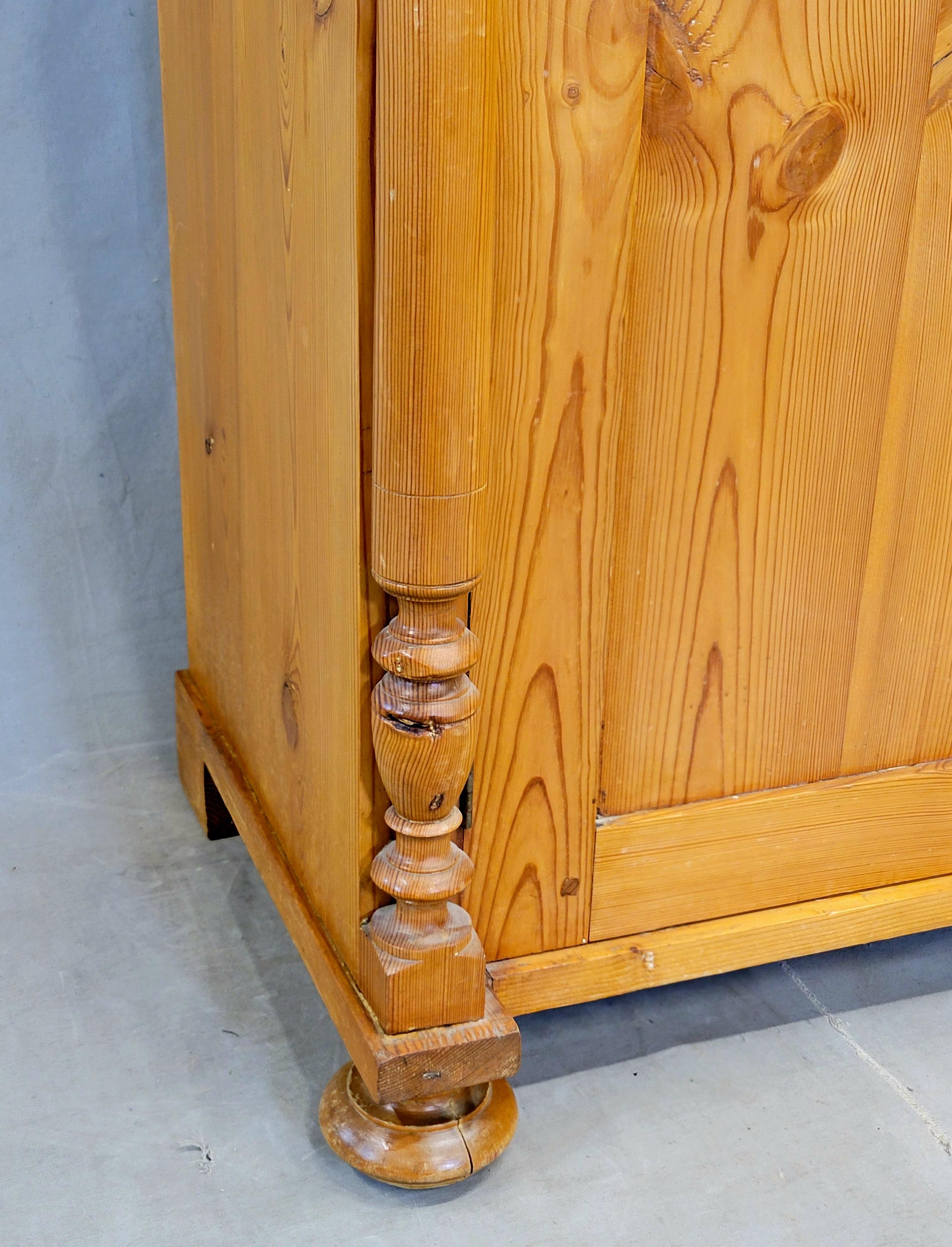 Antique Mirror, credenza in pino svedese del 1880 con specchio in vendita 3
