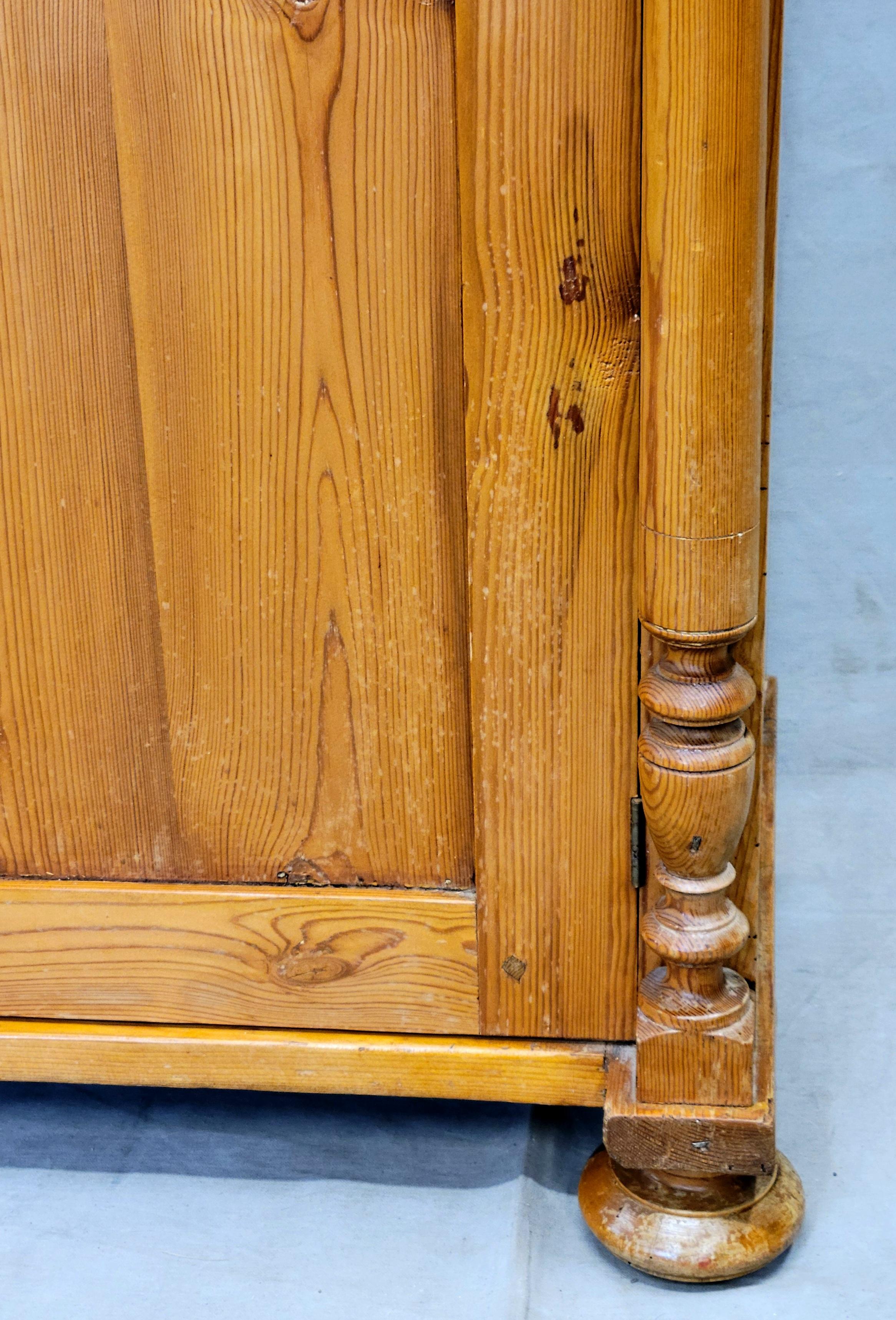 Antique Mirror, credenza in pino svedese del 1880 con specchio in vendita 5