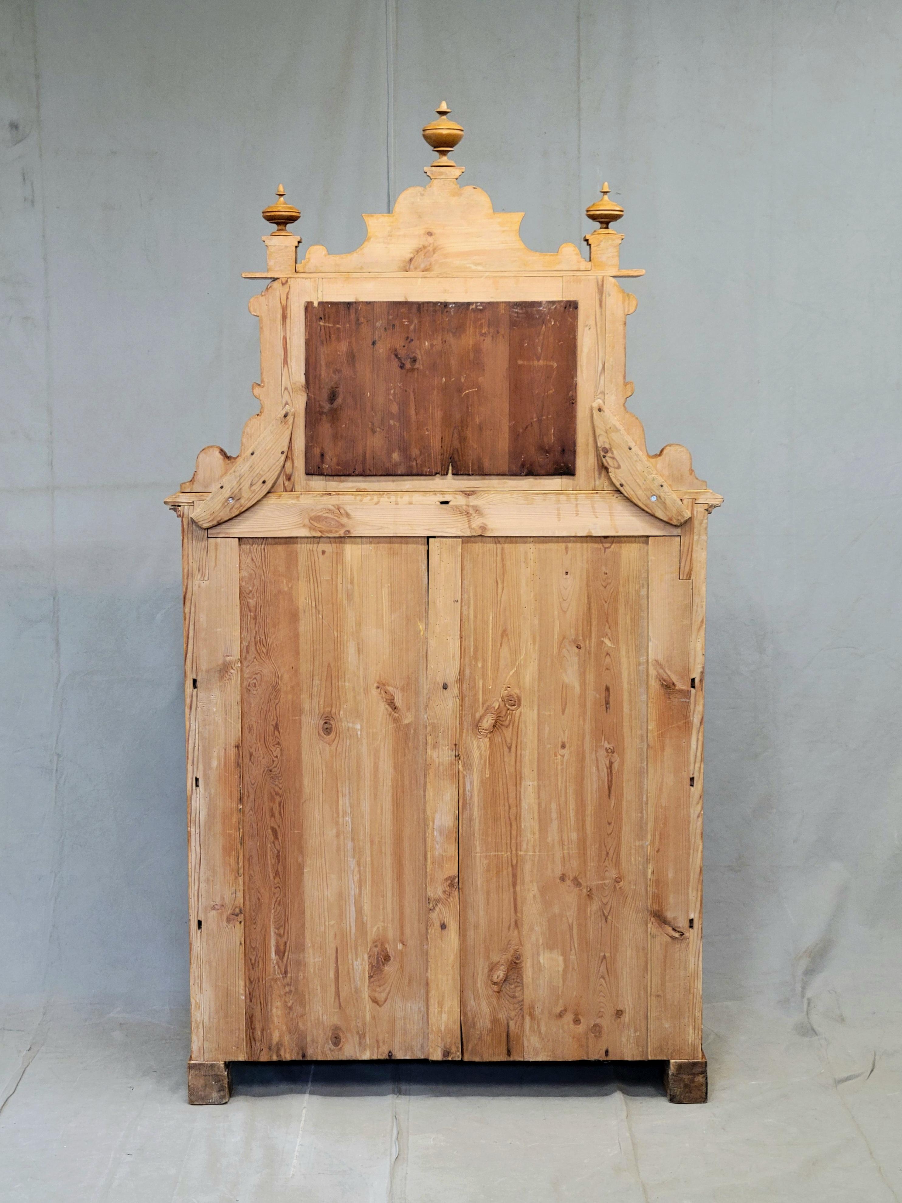 Antique Mirror, credenza in pino svedese del 1880 con specchio in vendita 12