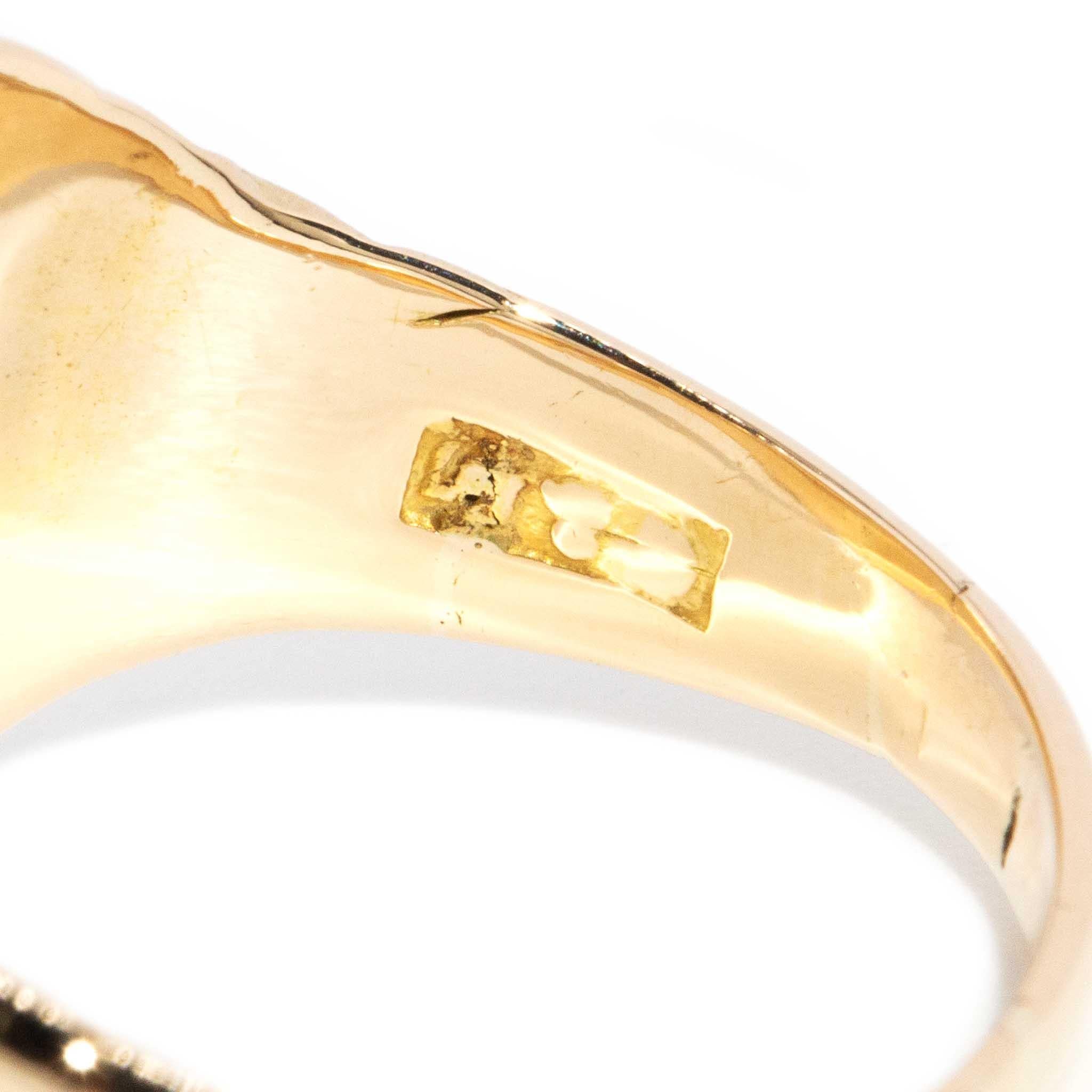 Antique Circa 1880s Australian Gold Rush Signet Ring 18 Carat Yellow Gold 5