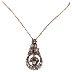 Collana decorata con diamanti naturali taglio rosa, antica CIRCA 1880