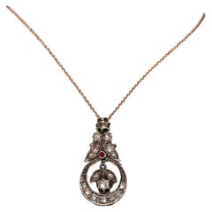 Collana decorata con diamanti naturali taglio rosa, antica CIRCA 1880