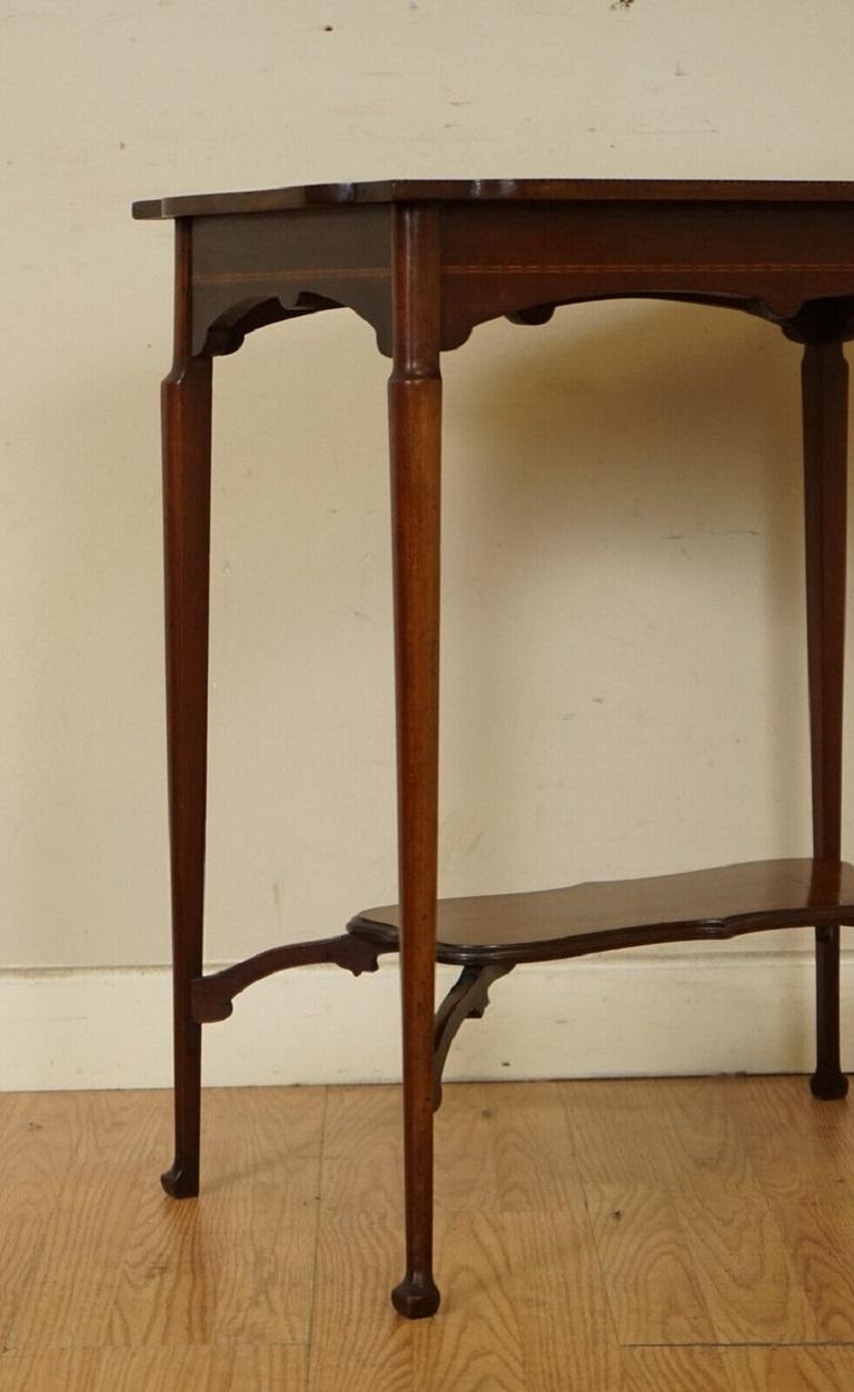 Antique Circa 1880s Sheraton Early Victorian Centre Inlaid Side Lamp Table en vente 1