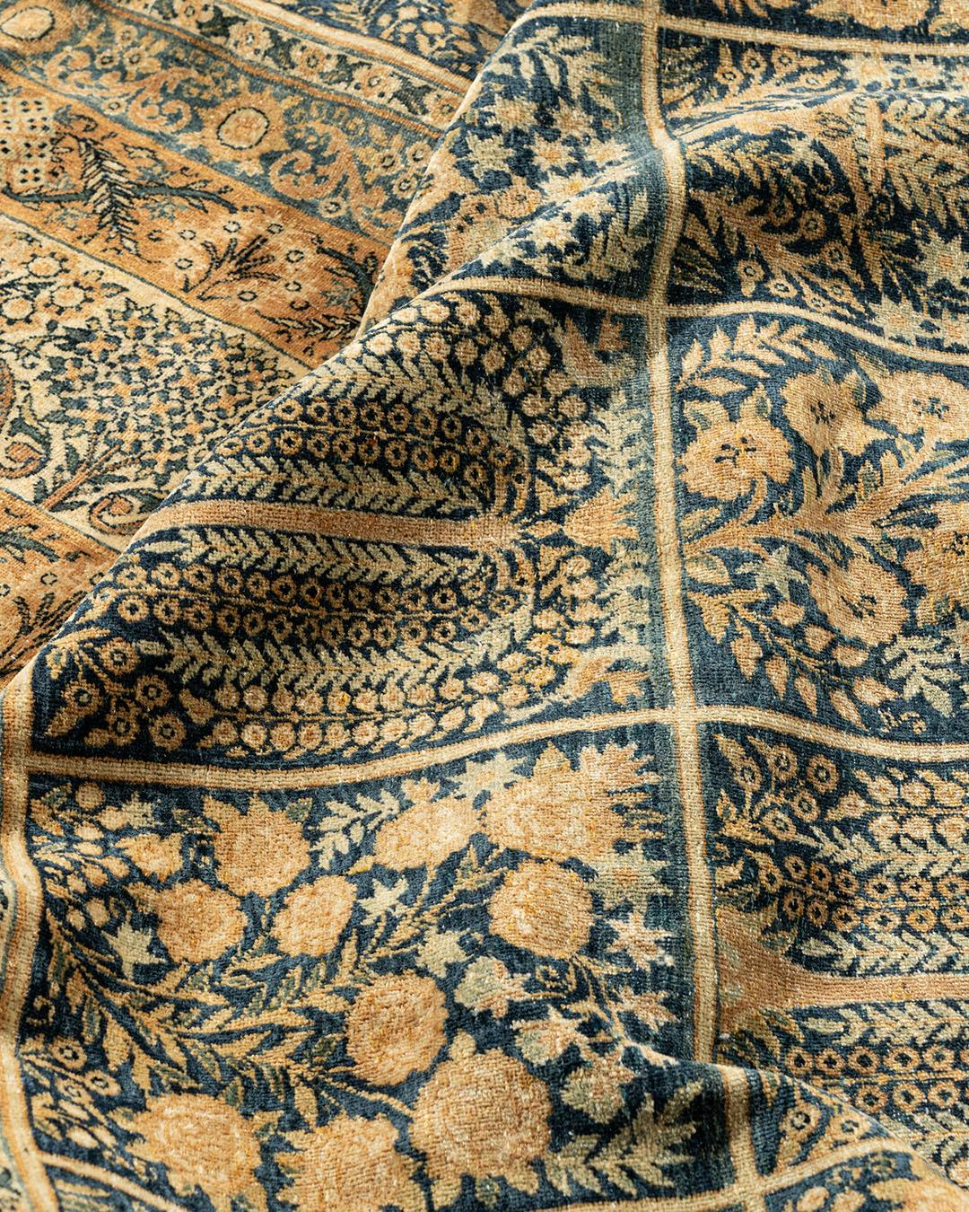 Antike CIRCA 1890 Blau Übergröße Persisch Kerman Teppich, 11'11 x 18'1 im Angebot 5