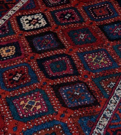 Antique Circa-1890 Brown-Red Floral Caucasian Kurdish Rug