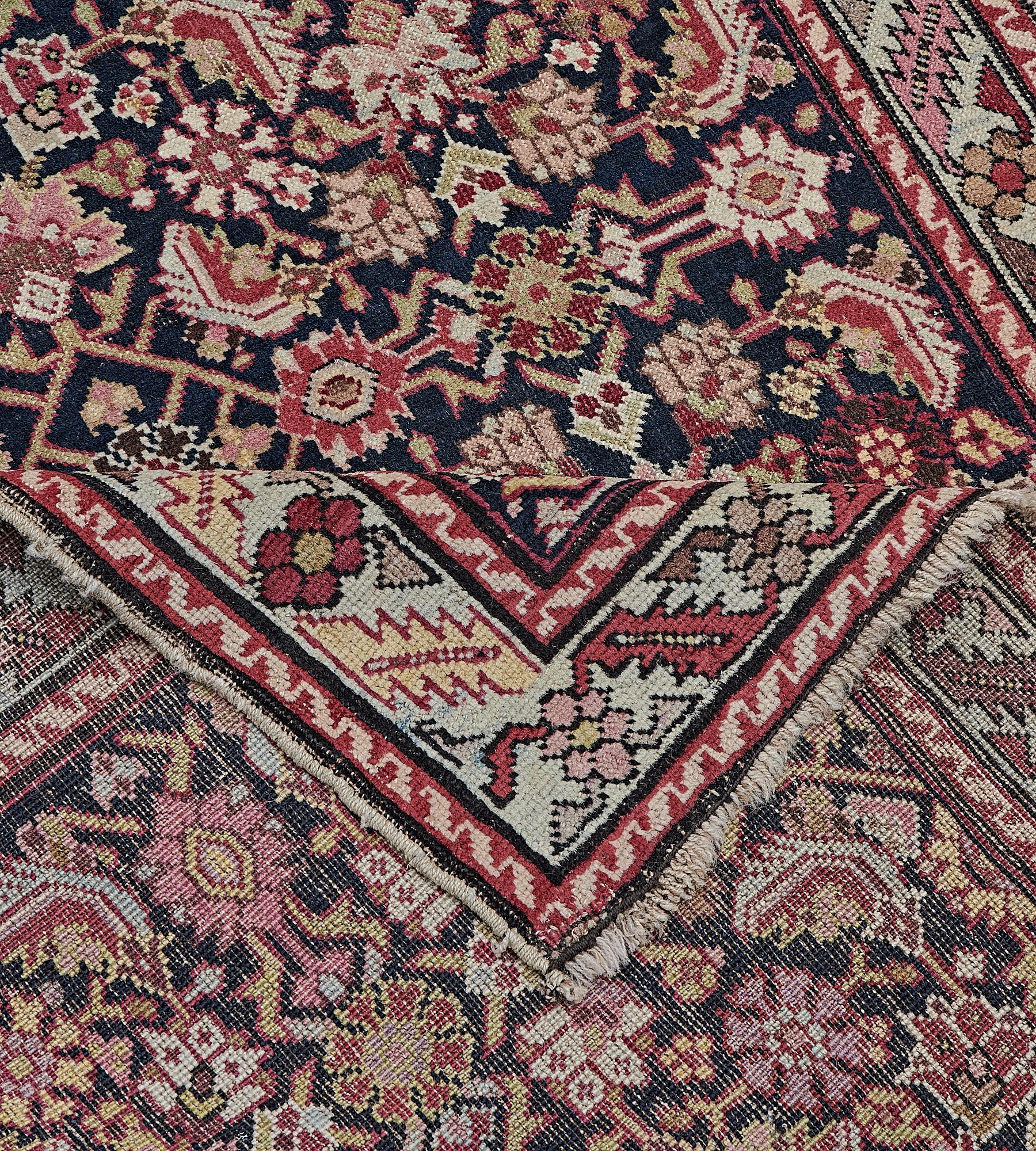 Wool Antique Circa-1890 Herati-pattern Karabagh Runner For Sale