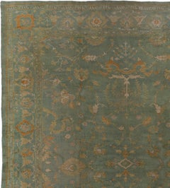 Antique Circa 1890 Oversize Green Turkish Oushak Rug 14'4 x 19'